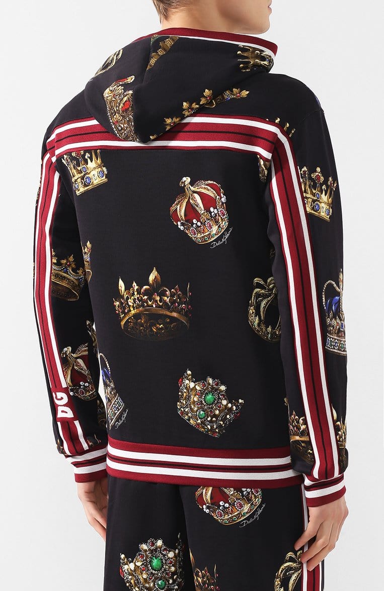 Dolce & Gabbana All-Over Crown Print Hoodie