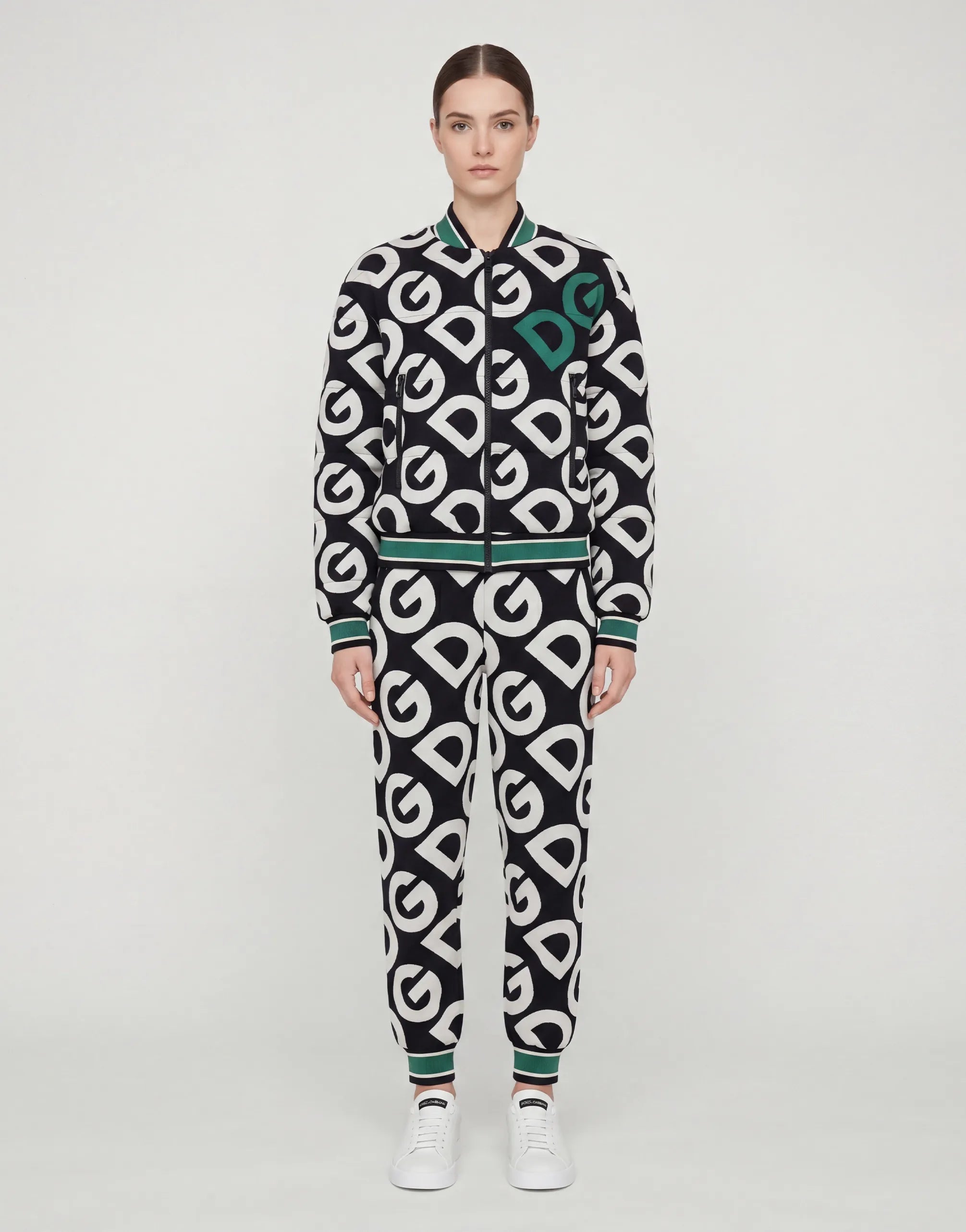 Dolce & Gabbana All-Over DG Logo Knit Bomber Jacket - alternate view
