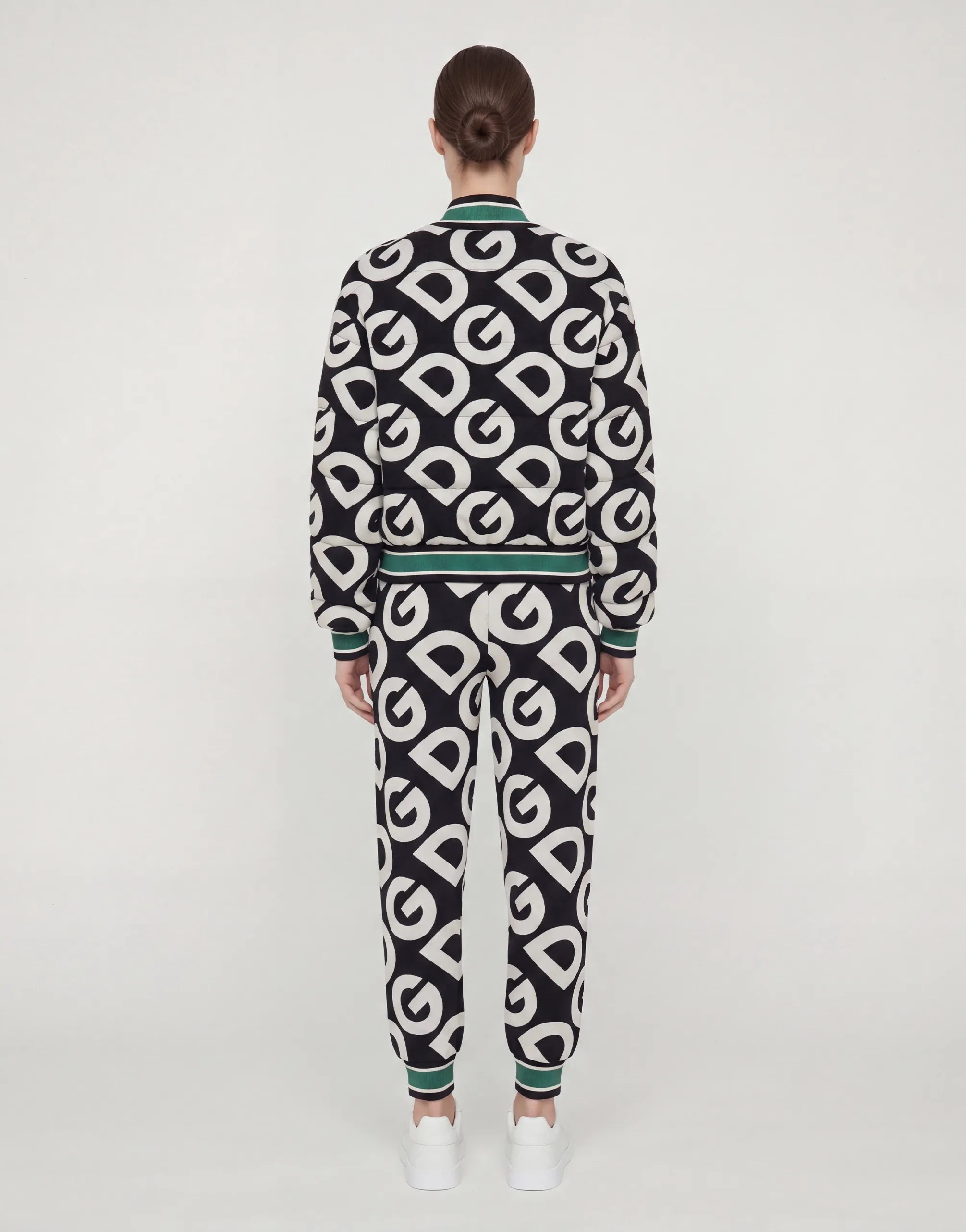 Dolce & Gabbana Dolce & Gabbana All-Over DG Logo Knit Bomber Jacket