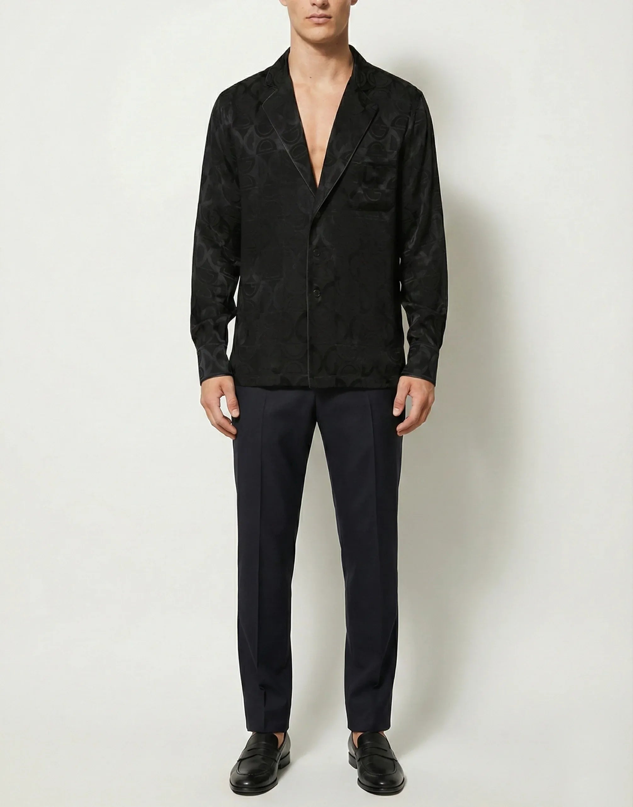 Dolce & Gabbana All-Over DG Logo Silk Shirt