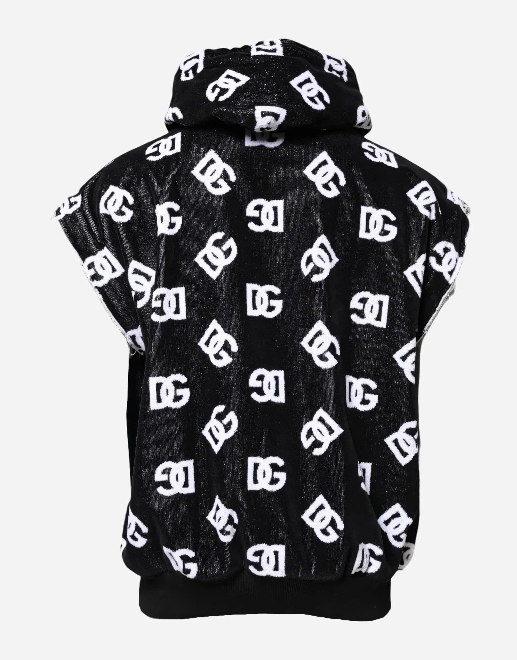 Dolce & Gabbana All-Over Logo Cotton Sleeveless Hoodie