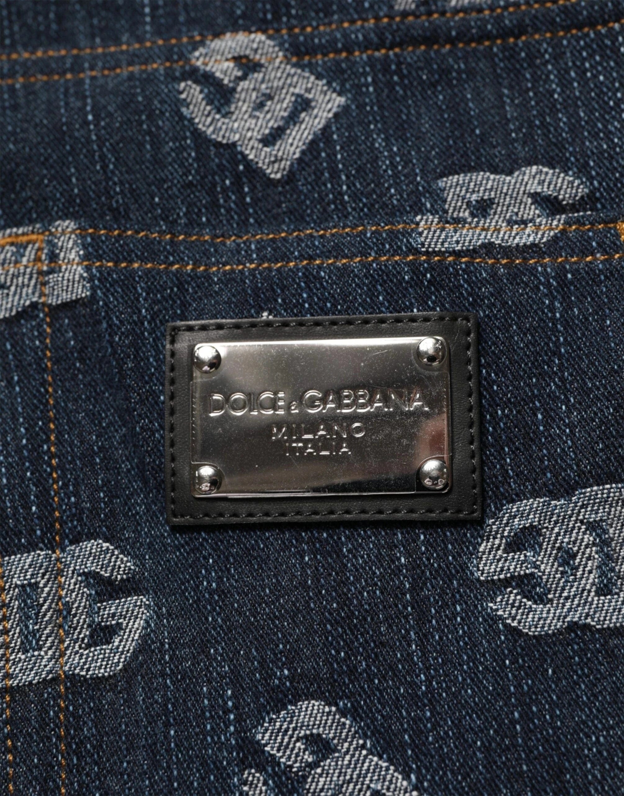 Dolce & Gabbana All-Over Logo Denim Jeans