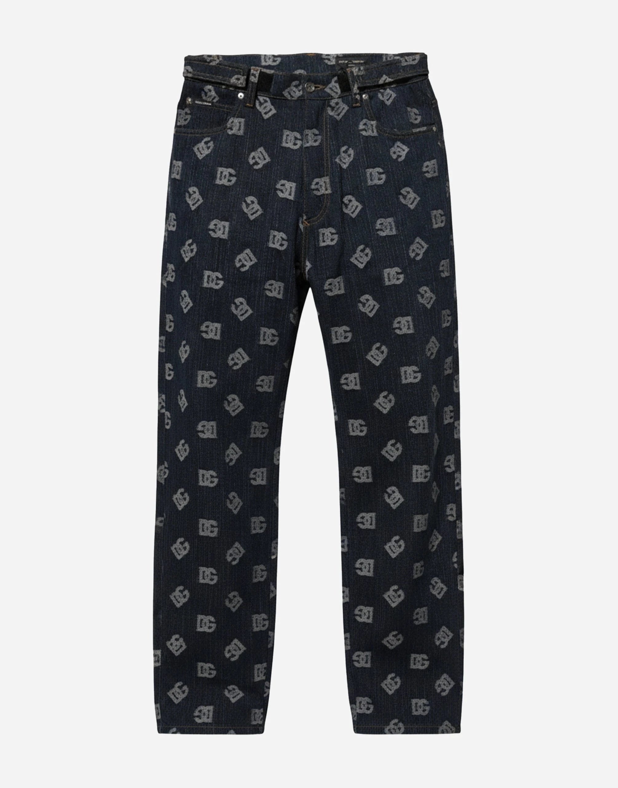 Dolce & Gabbana All-Over Logo Denim Jeans