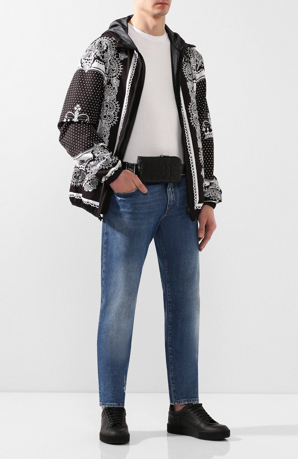 Dolce & Gabbana All-Over Logo Leather Belt Bag