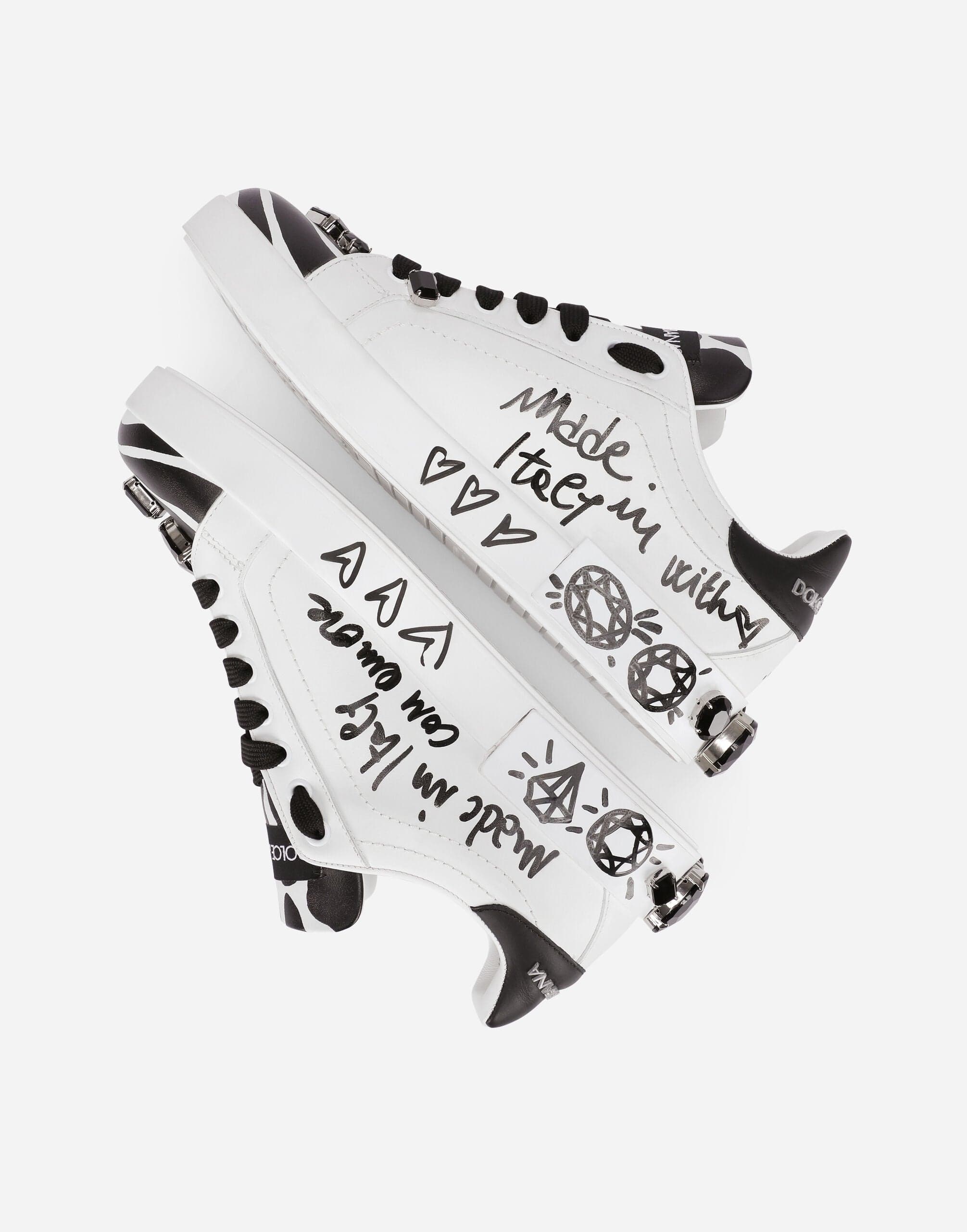 Dolce & Gabbana All-Over Logo Print Embellished Sneakers