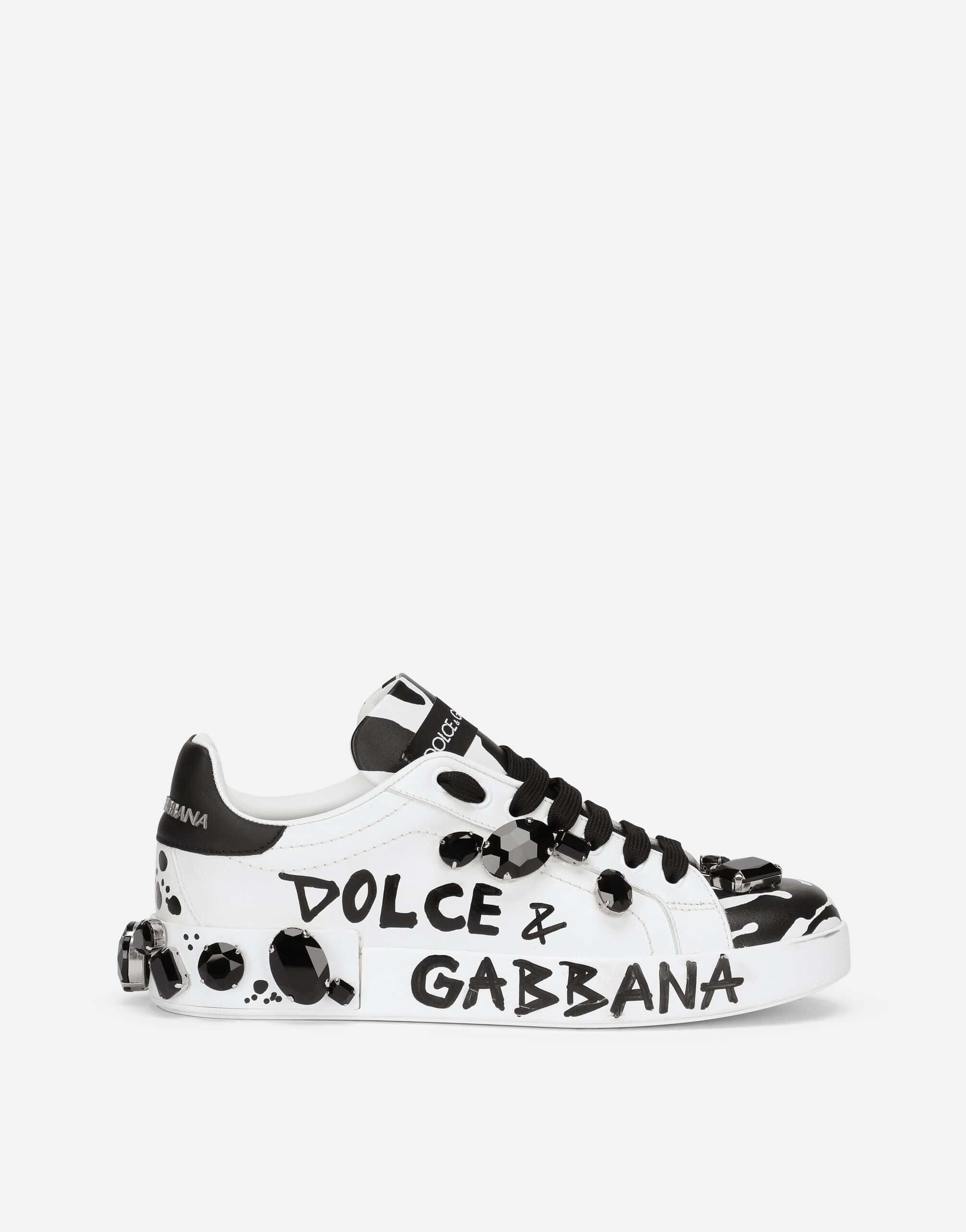 Dolce & Gabbana All-Over Logo Print Embellished Sneakers