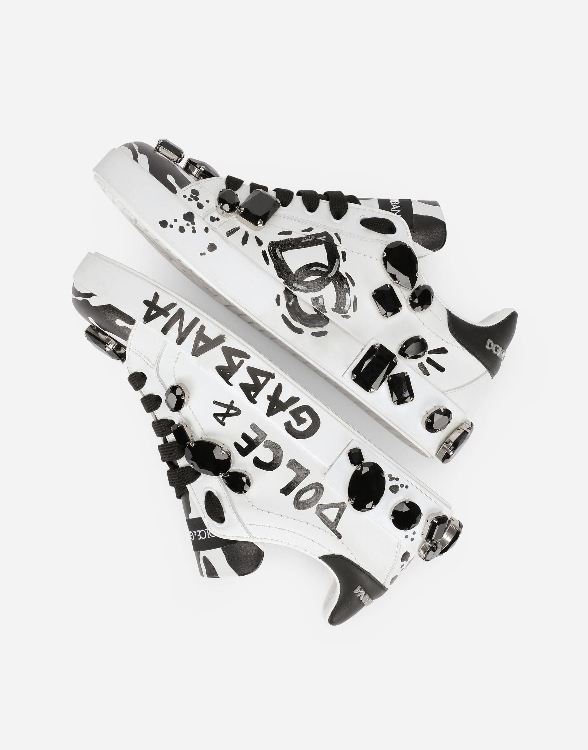 Dolce & Gabbana All-Over Logo Print Embellished Sneakers