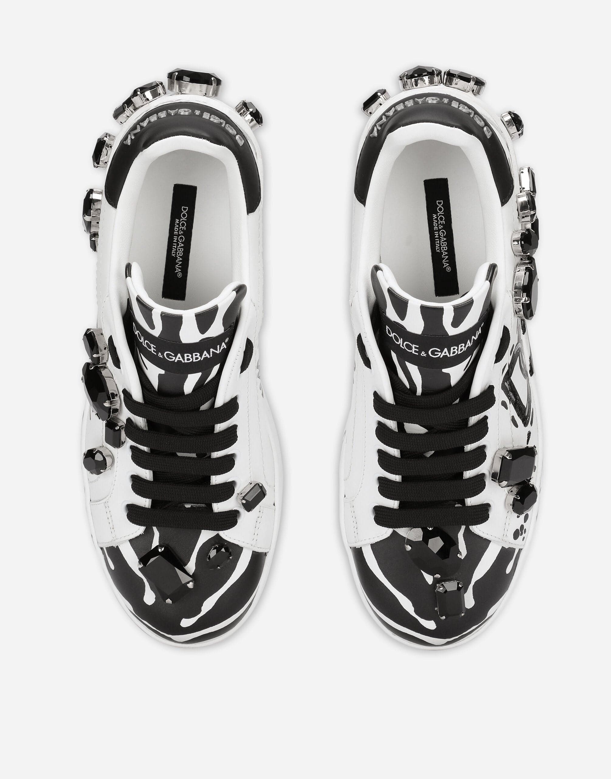 Dolce & Gabbana All-Over Logo Print Embellished Sneakers