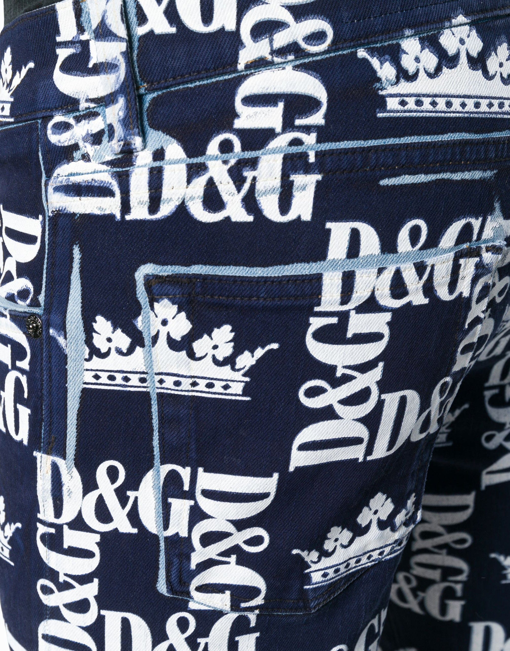 Dolce & Gabbana All-Over Logo Print Jeans
