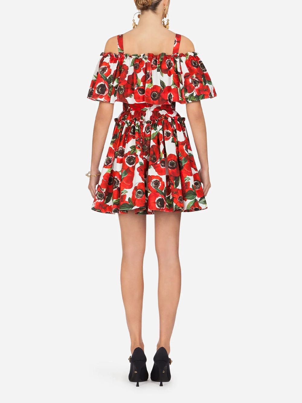 Dolce & Gabbana Anemone Print Short Cotton Dress