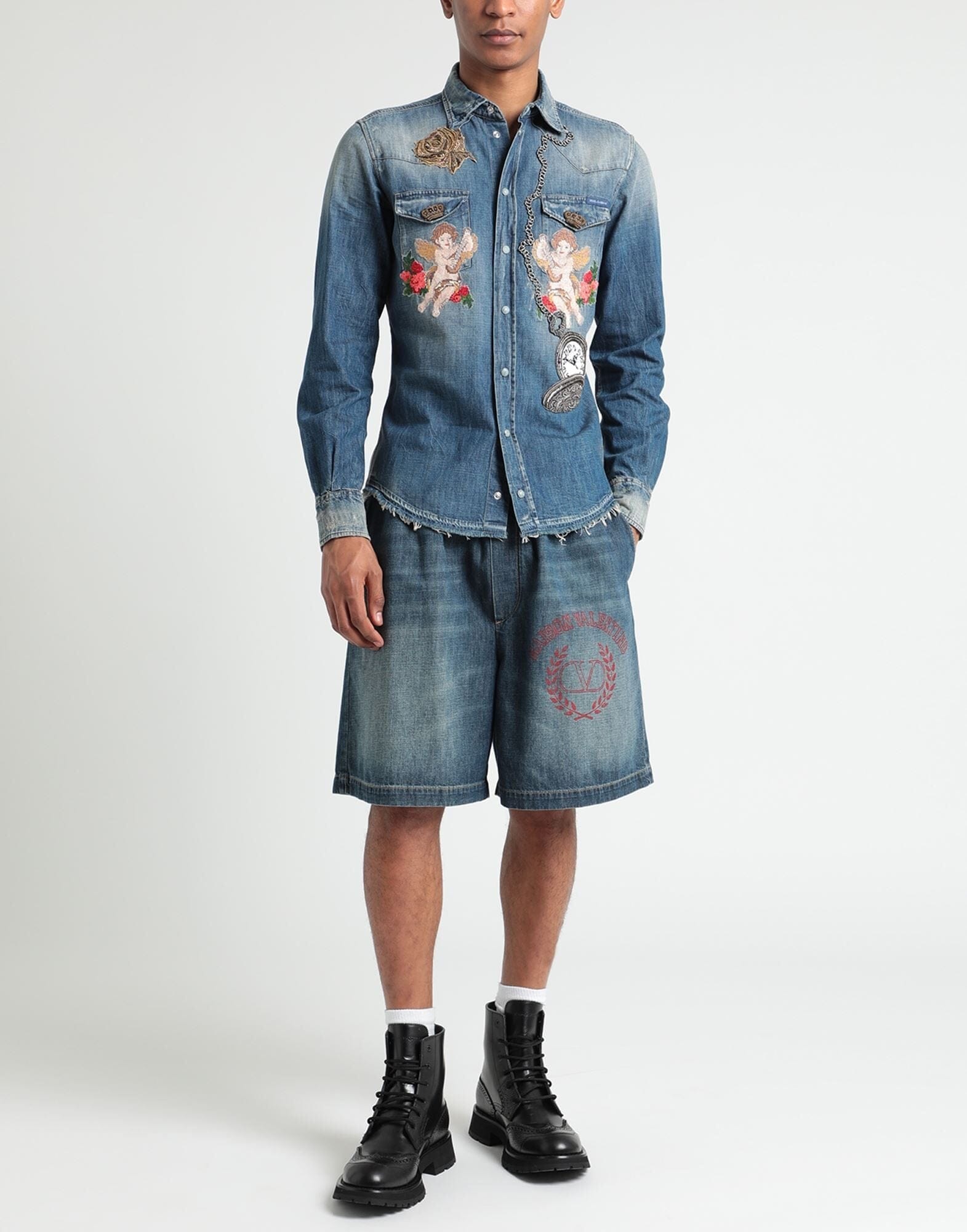 Dolce & Gabbana Angels Patch Denim Shirt