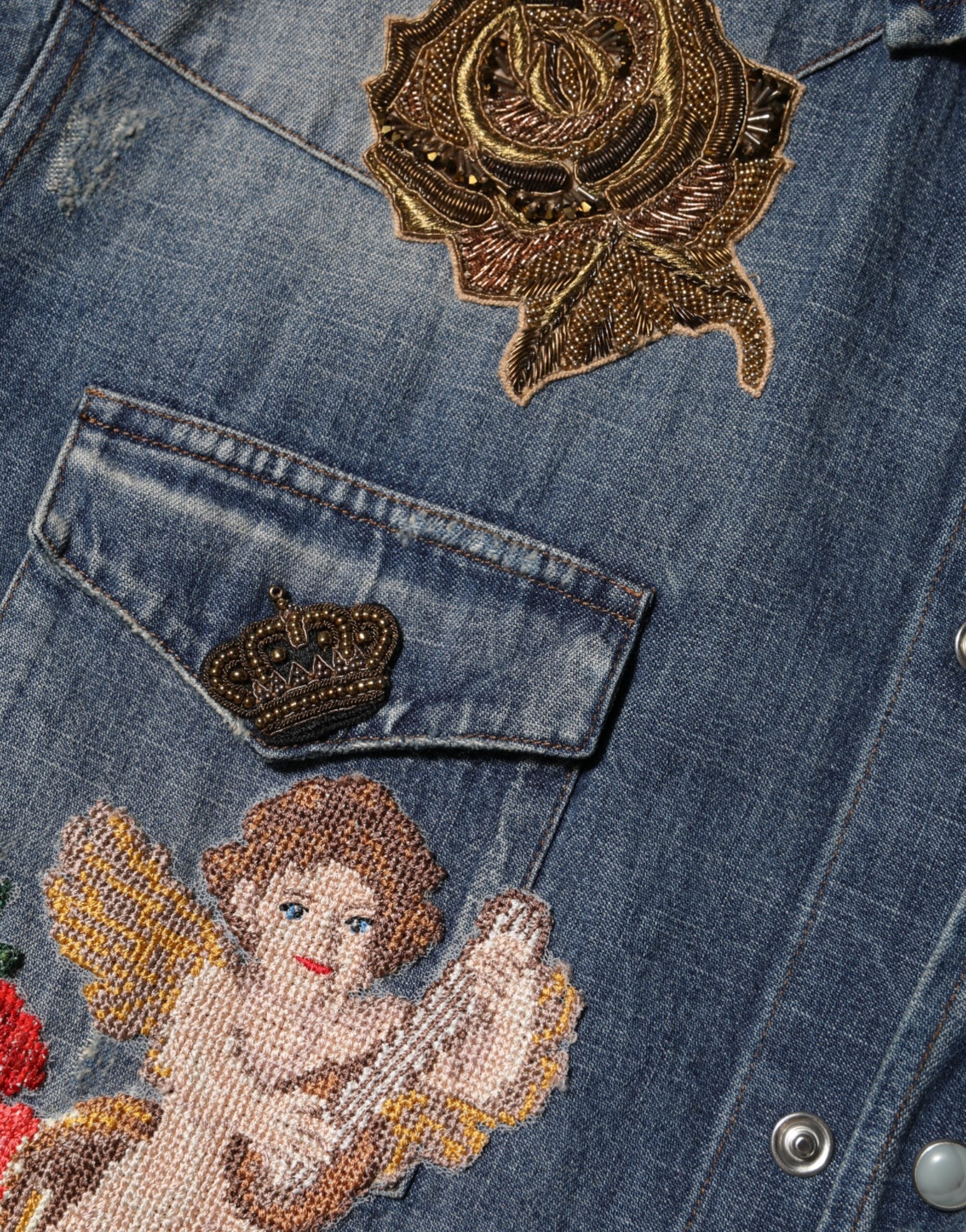 Dolce & Gabbana Angels Patch Denim Shirt