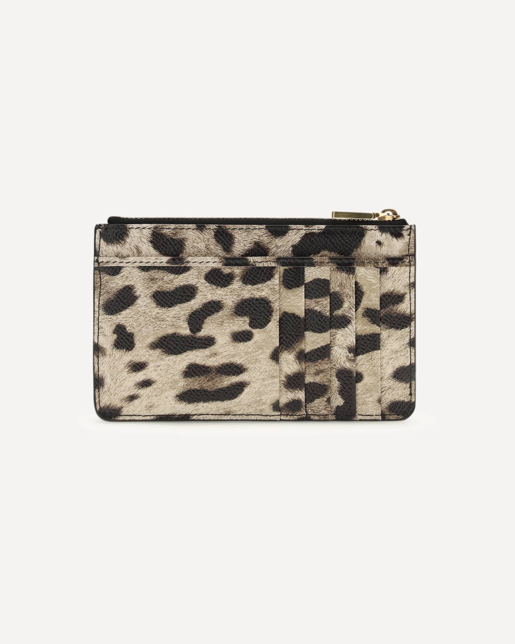 حامل بطاقات جلدي بطبعة حيوانية - alternate view