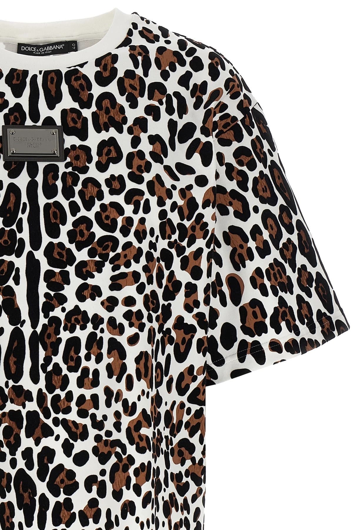 Dolce & Gabbana Dolce & Gabbana Animal Print Logo Plaque T-Shirt