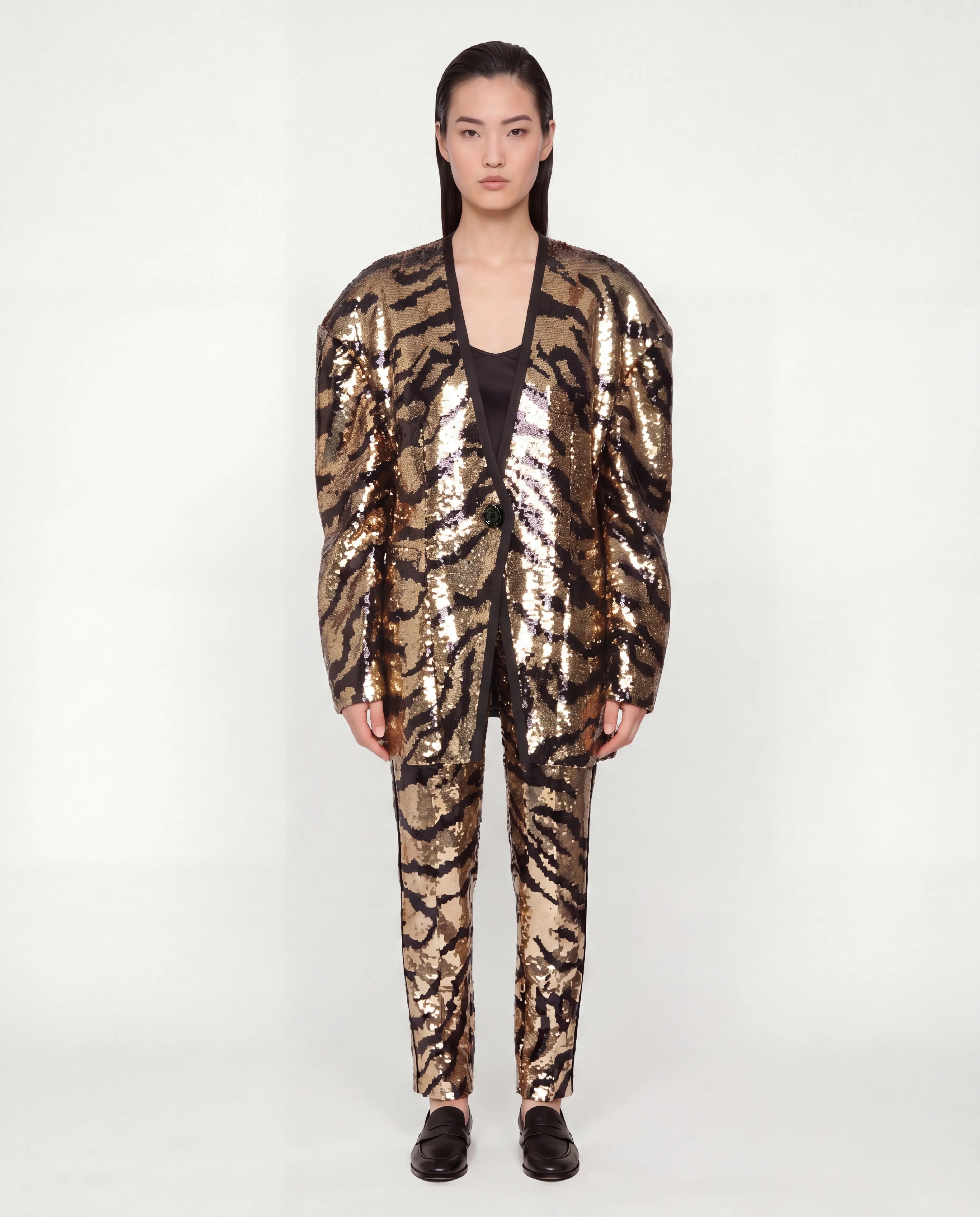 Dolce & Gabbana Animal Print Sequin Blazer - alternate view