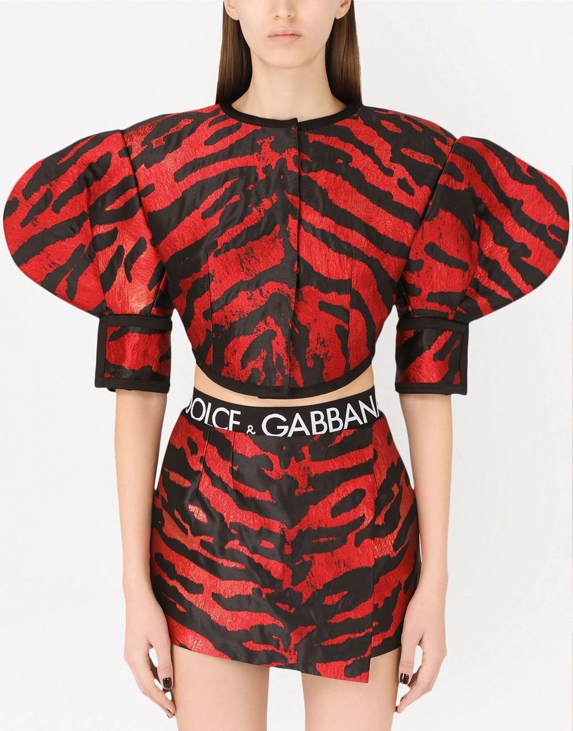 Dolce & Gabbana Animal-Print Short-Sleeve Jacket