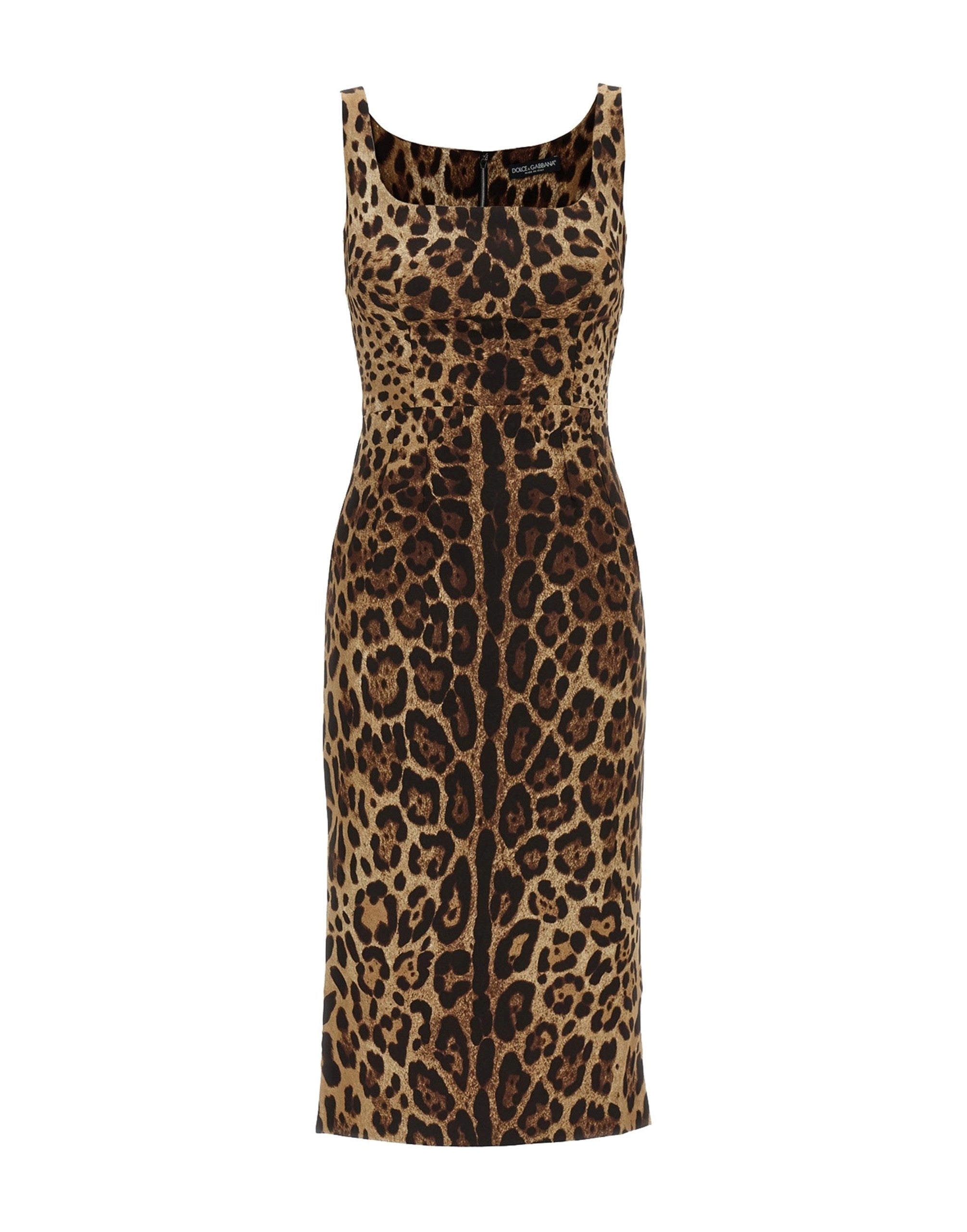 Dolce & Gabbana Animal Print Silk Charmeuse Midi Dress