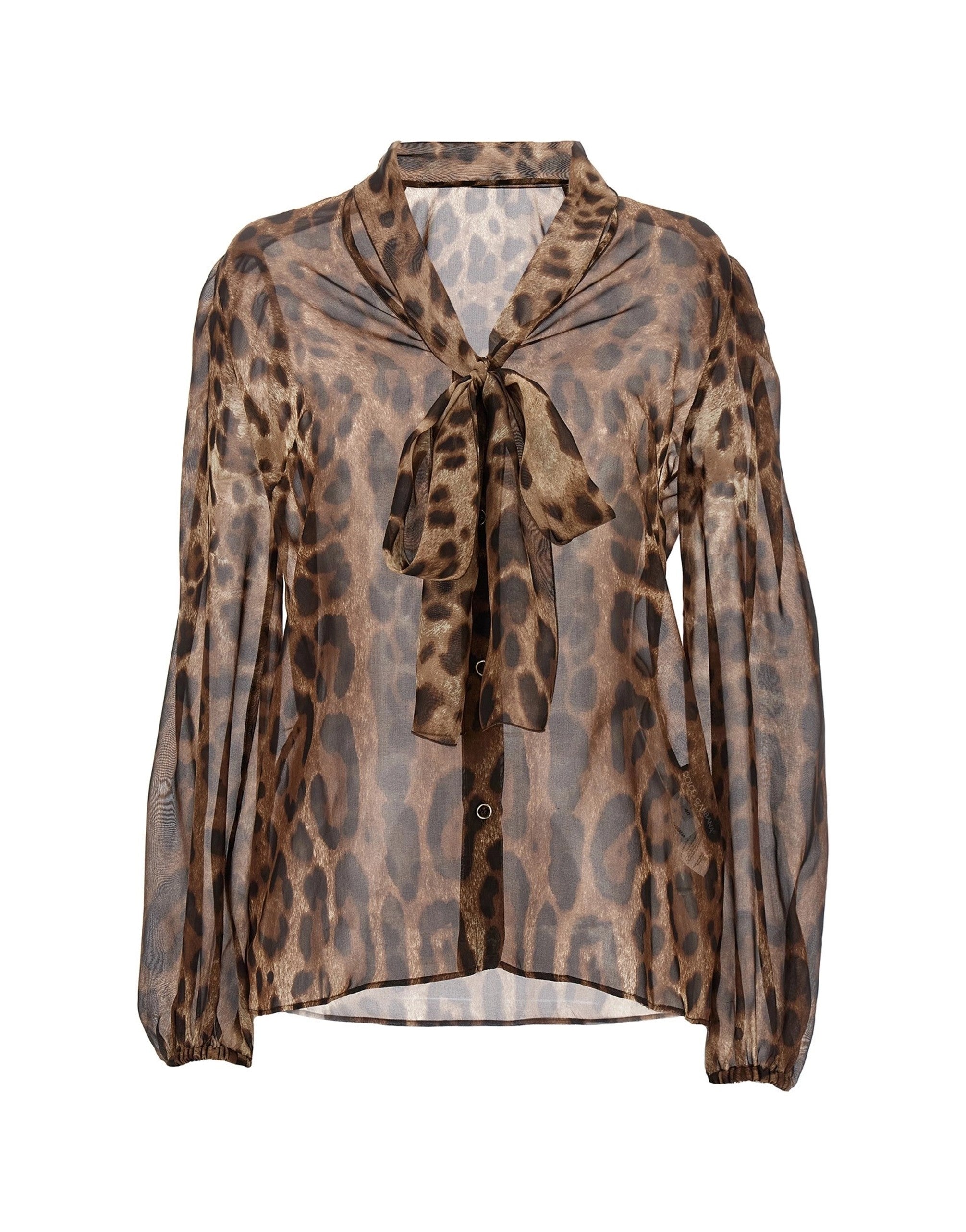 Dolce & Gabbana Animal Print Silk Shirt Blouses
