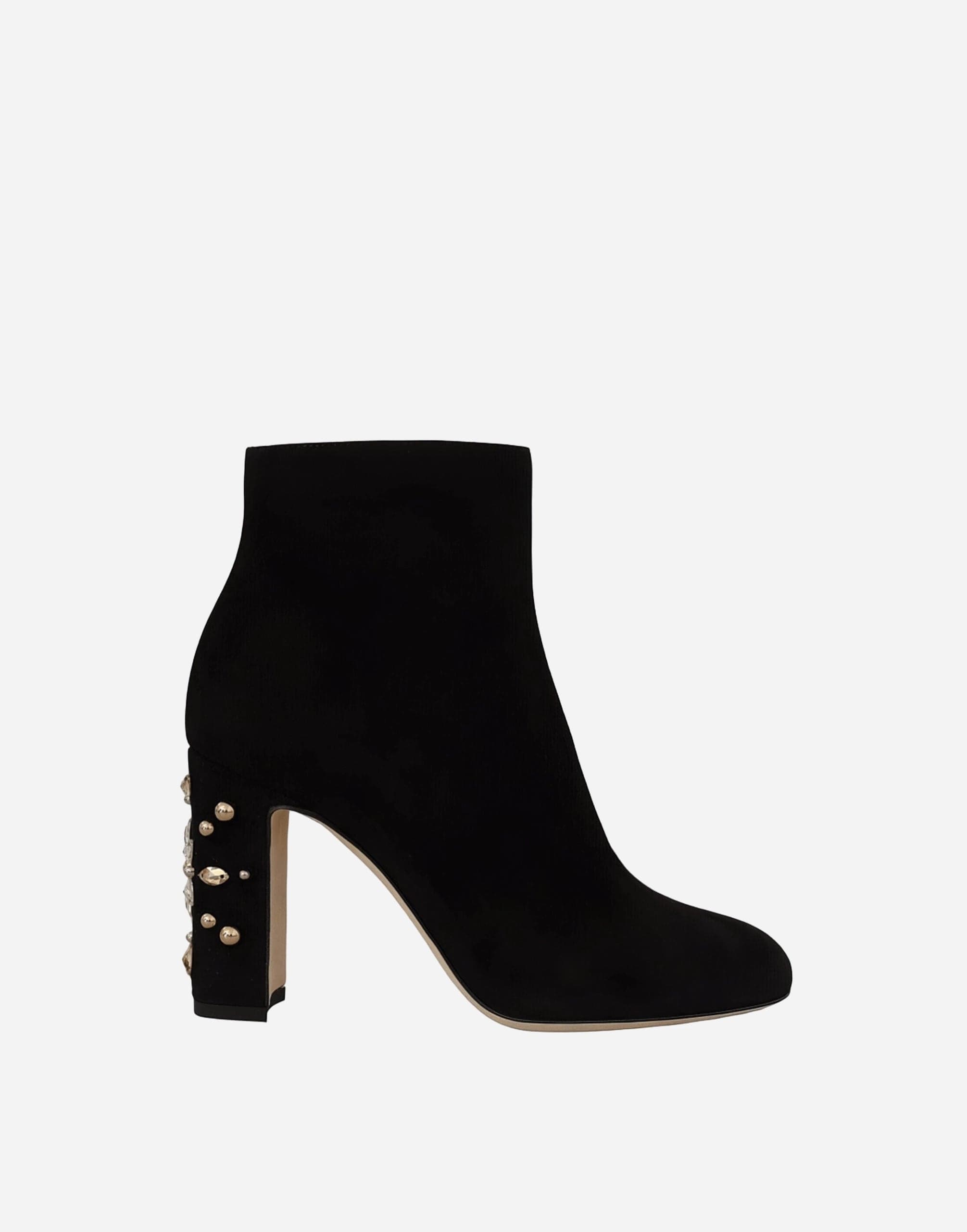 Dolce & Gabbana Ankle Boots With Crystal Embellishments