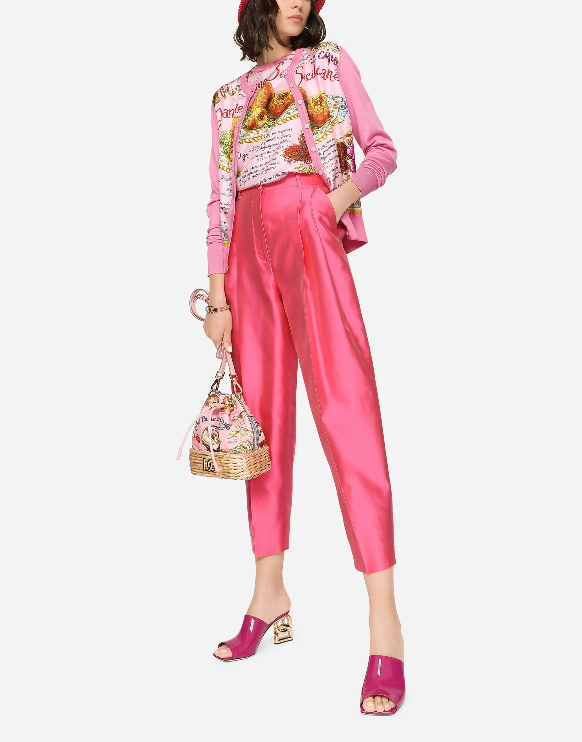 Dolce & Gabbana Arancini-Print Silk And Twill Cardigan