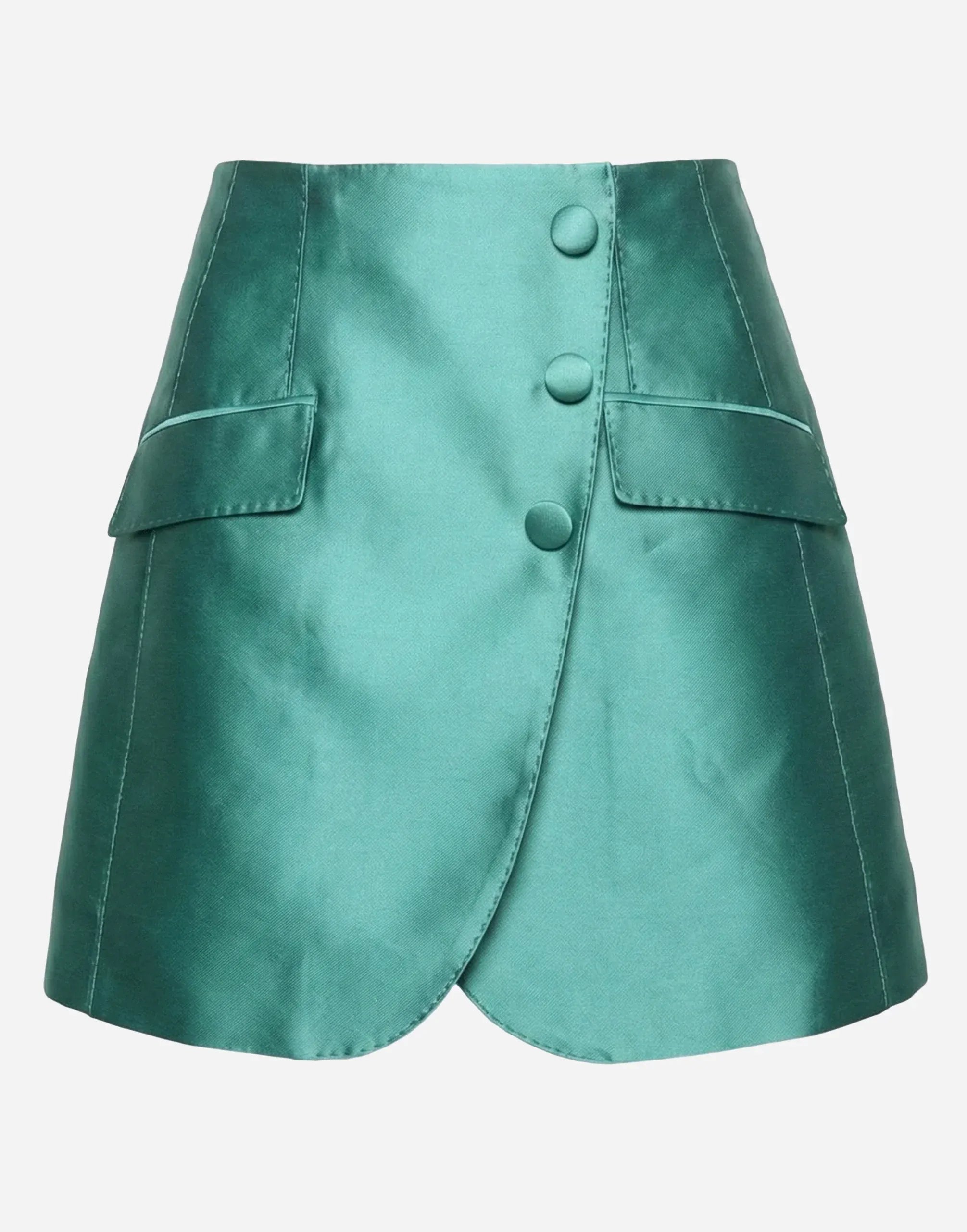 Dolce & Gabbana Asymmetric Silk-Blend Satin Mini Skirt