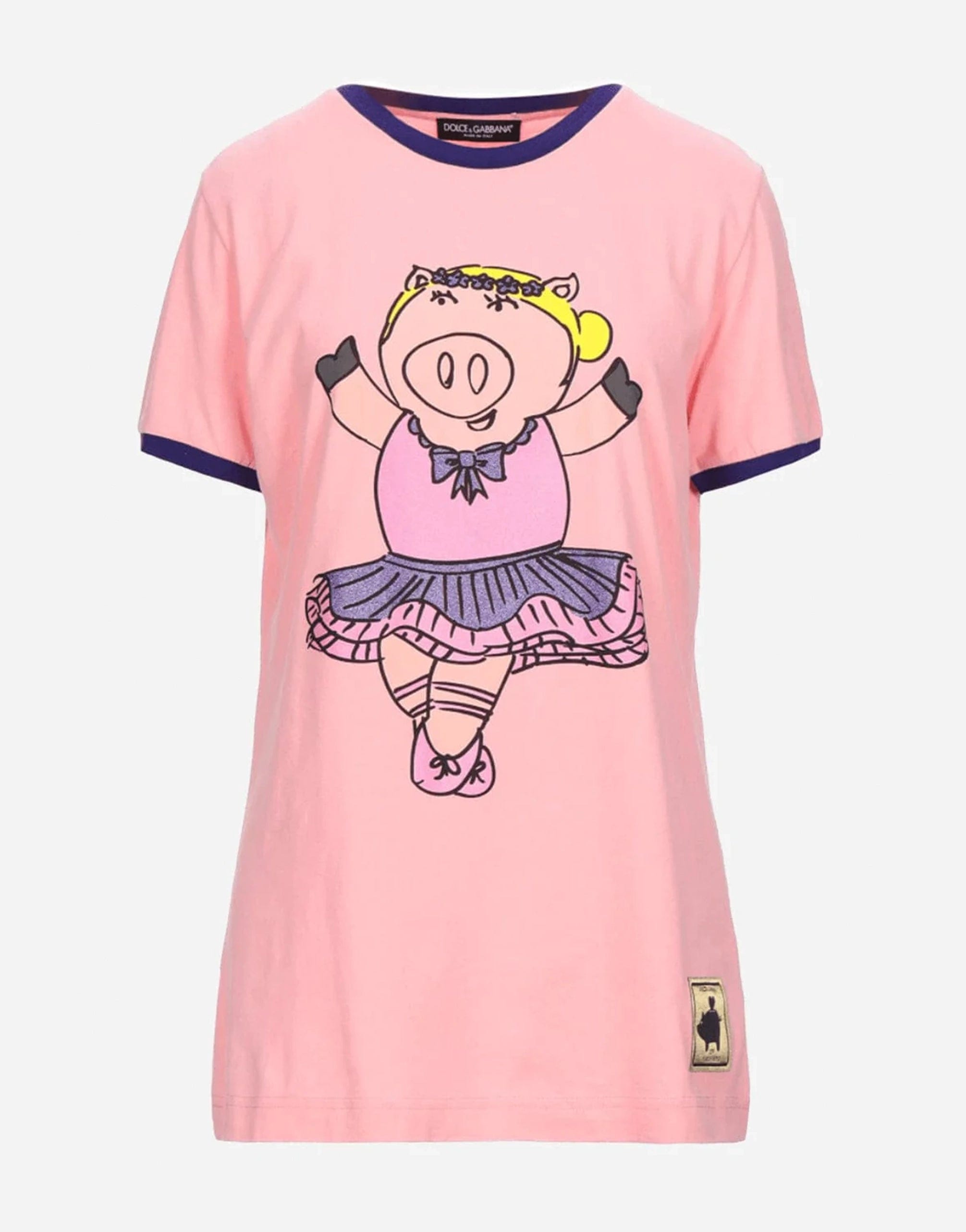 Dolce & Gabbana Ballerina Pig-Print T-Shirt