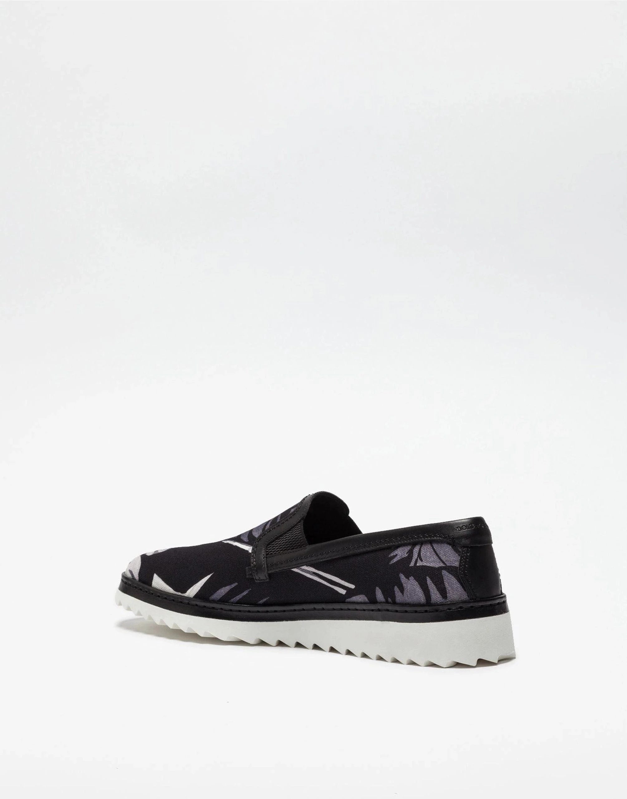 Dolce & Gabbana Banana-Leaf Print Slip-On Canvas Sneakers