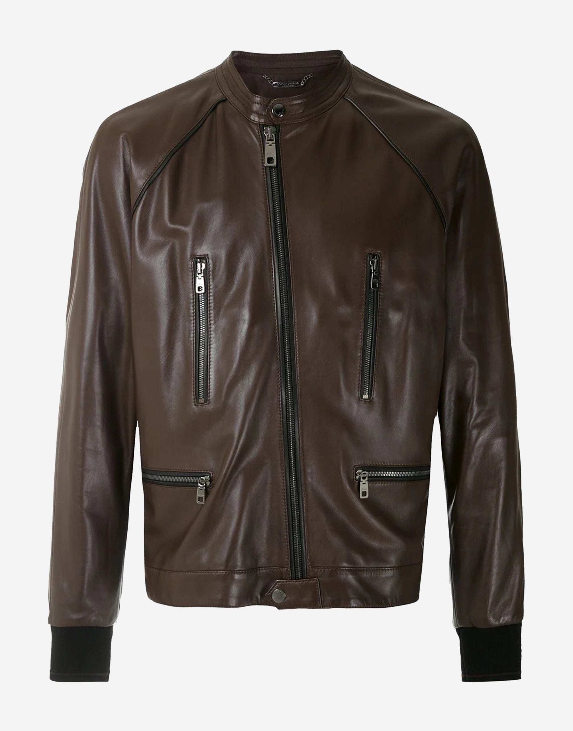 Dolce & Gabbana Band Collar Moto Jacket