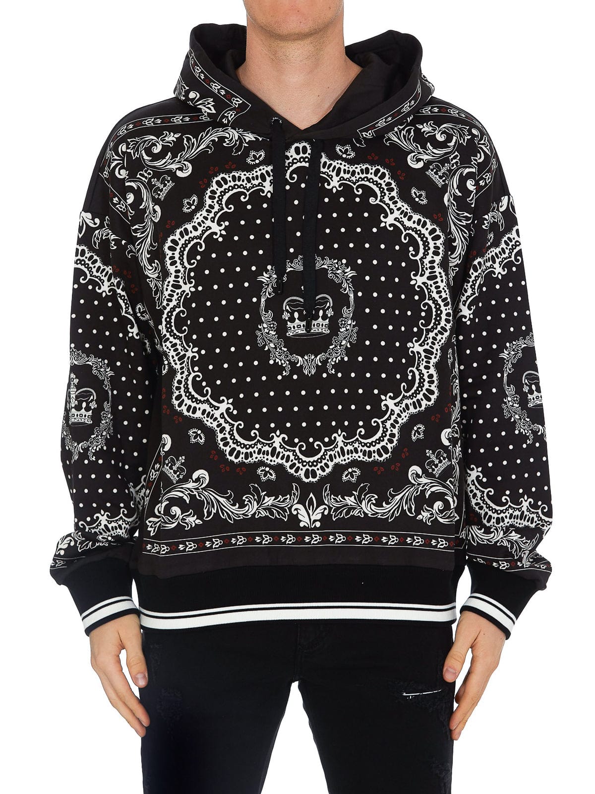 Dolce & Gabbana Bandana Print Cotton Hoodie