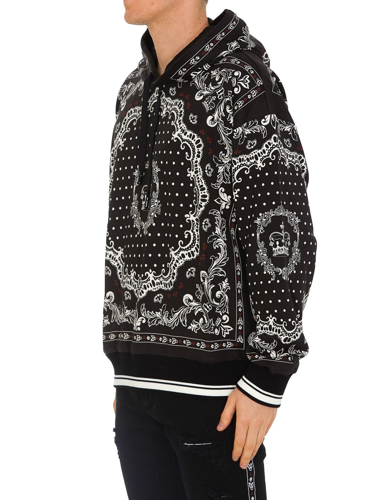 Dolce & Gabbana Bandana Print Cotton Hoodie