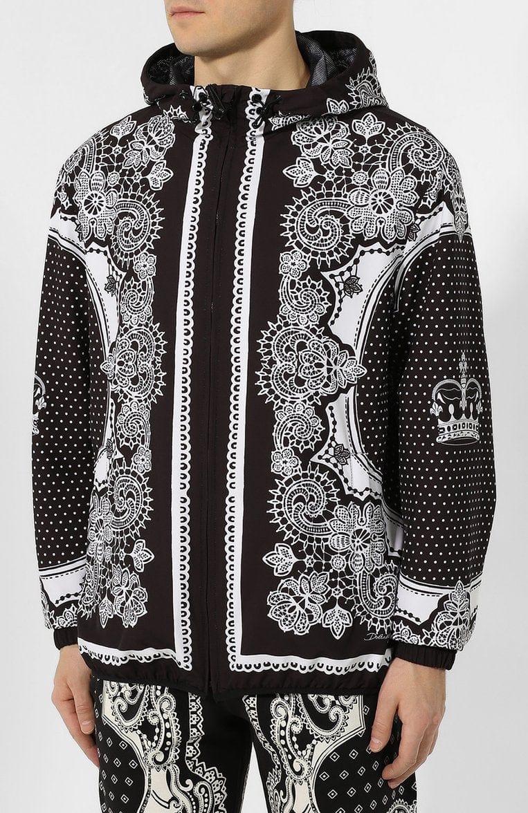 Dolce & Gabbana Bandana Print Hooded Jacket Nylon