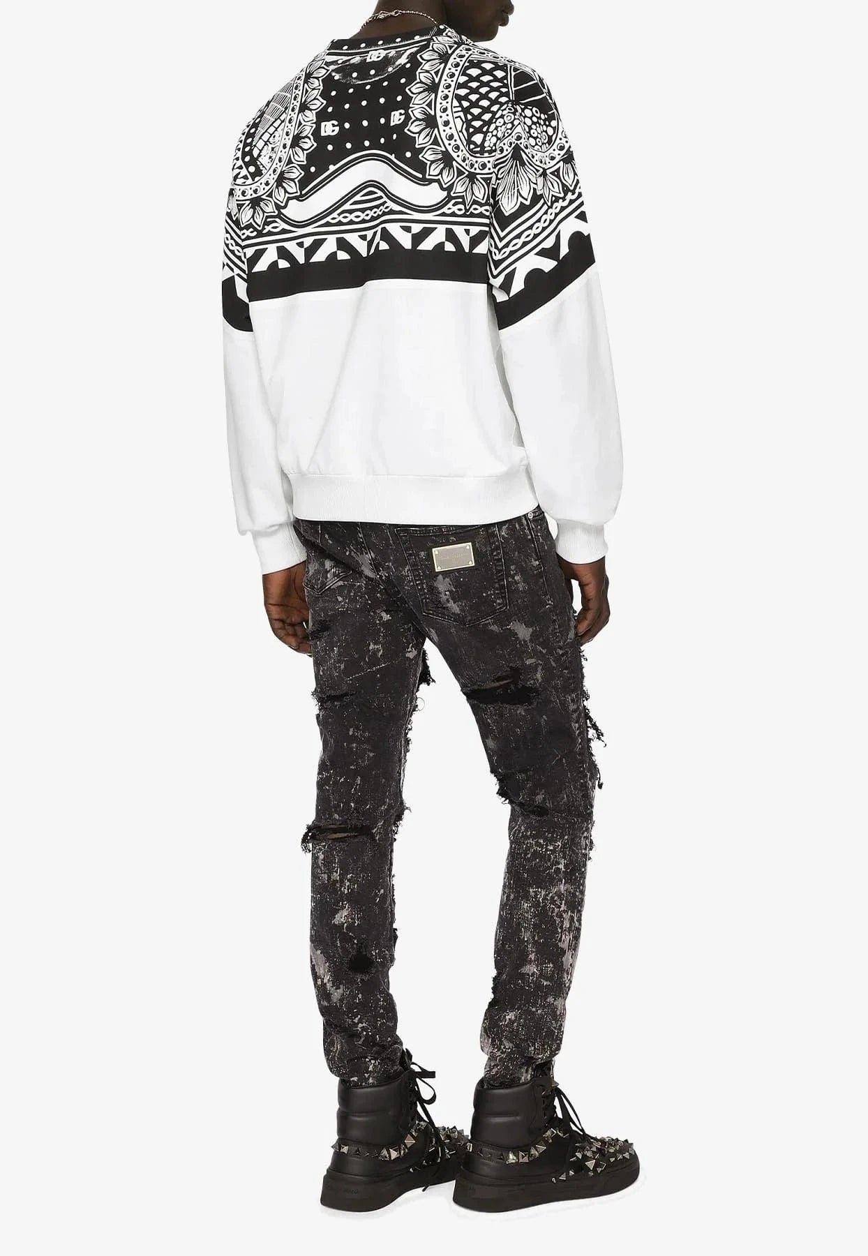 Dolce & Gabbana Bandanna-Print Jersey Sweatshirt