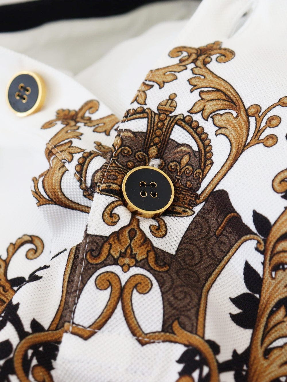 Dolce & Gabbana Baroque and Logo Print Cotton Polo