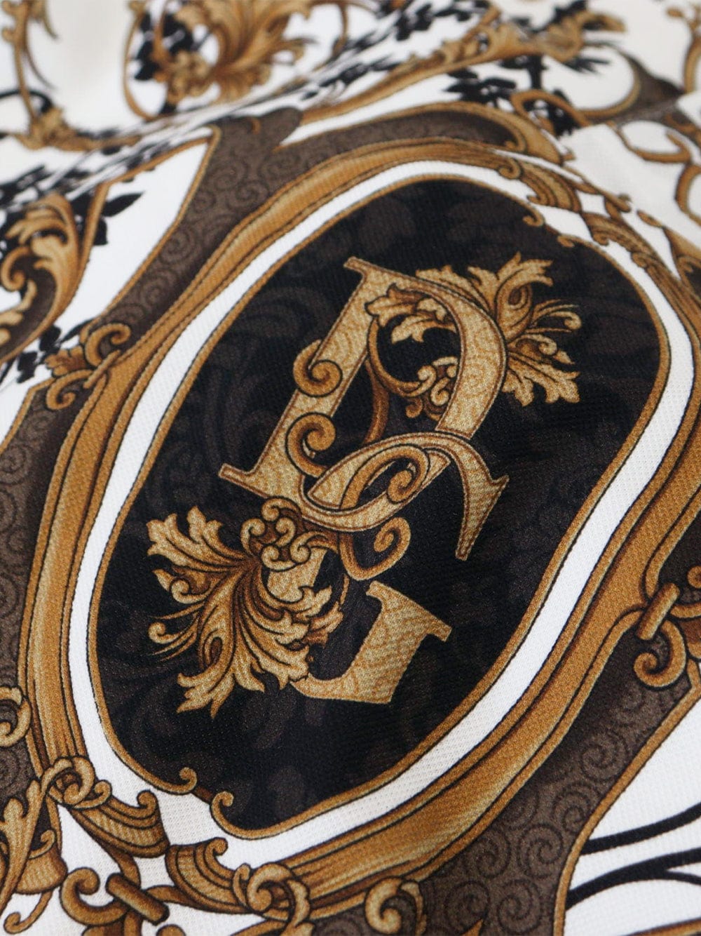 Dolce & Gabbana Baroque and Logo Print Cotton Polo