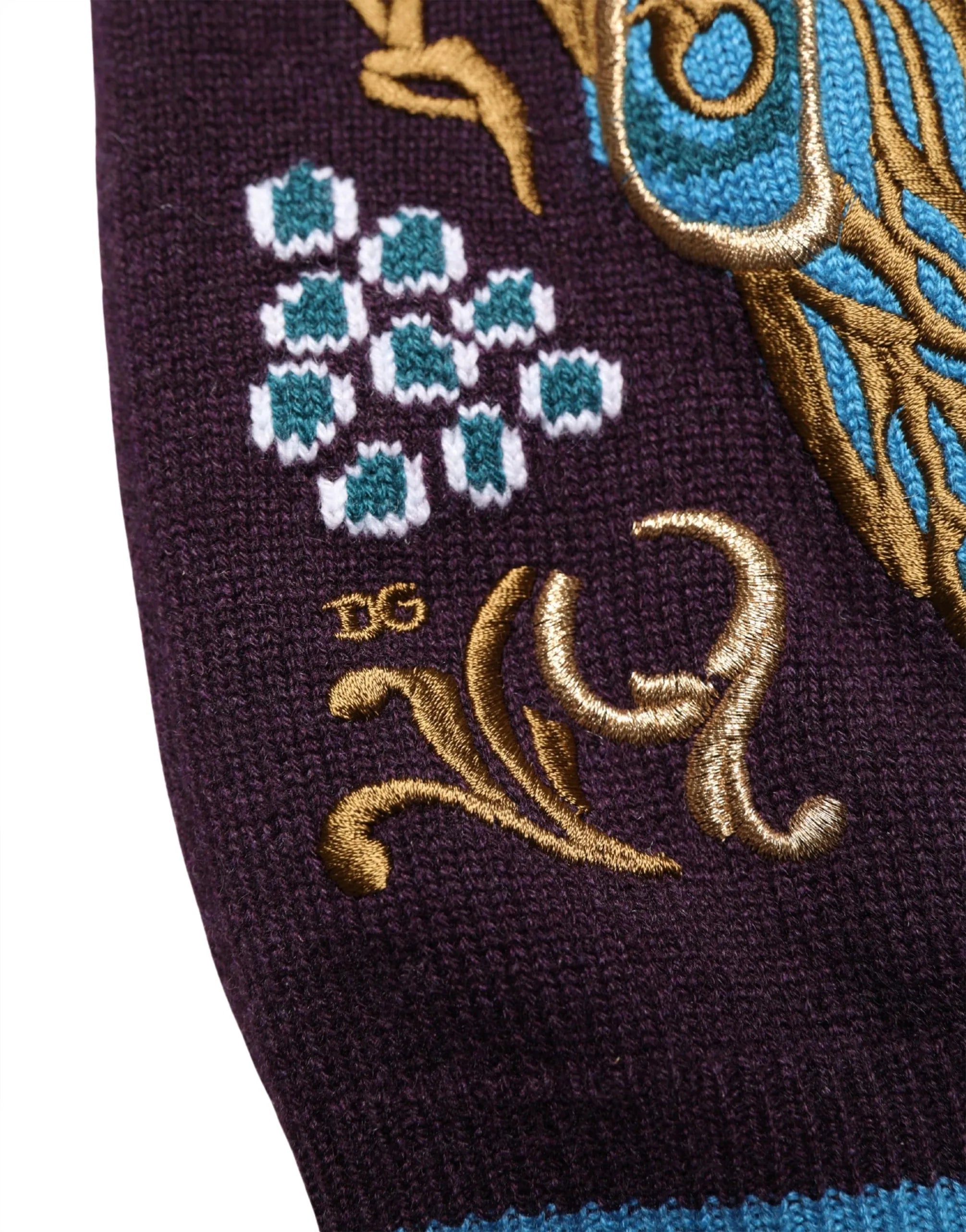 Dolce & Gabbana Baroque Peacock Knit Sweater