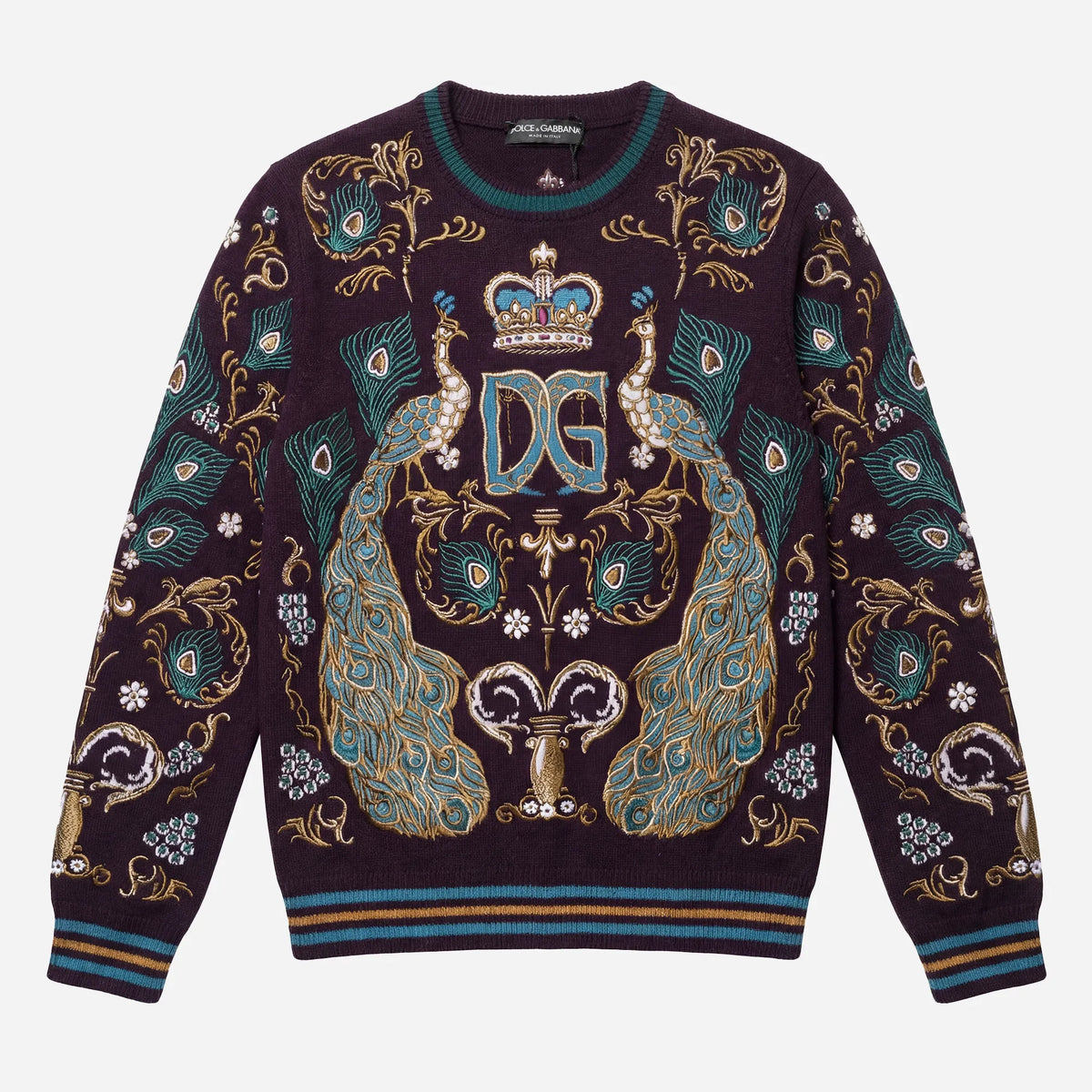 Dolce & Gabbana Baroque Peacock Knit Sweater | Sendegaro ZA