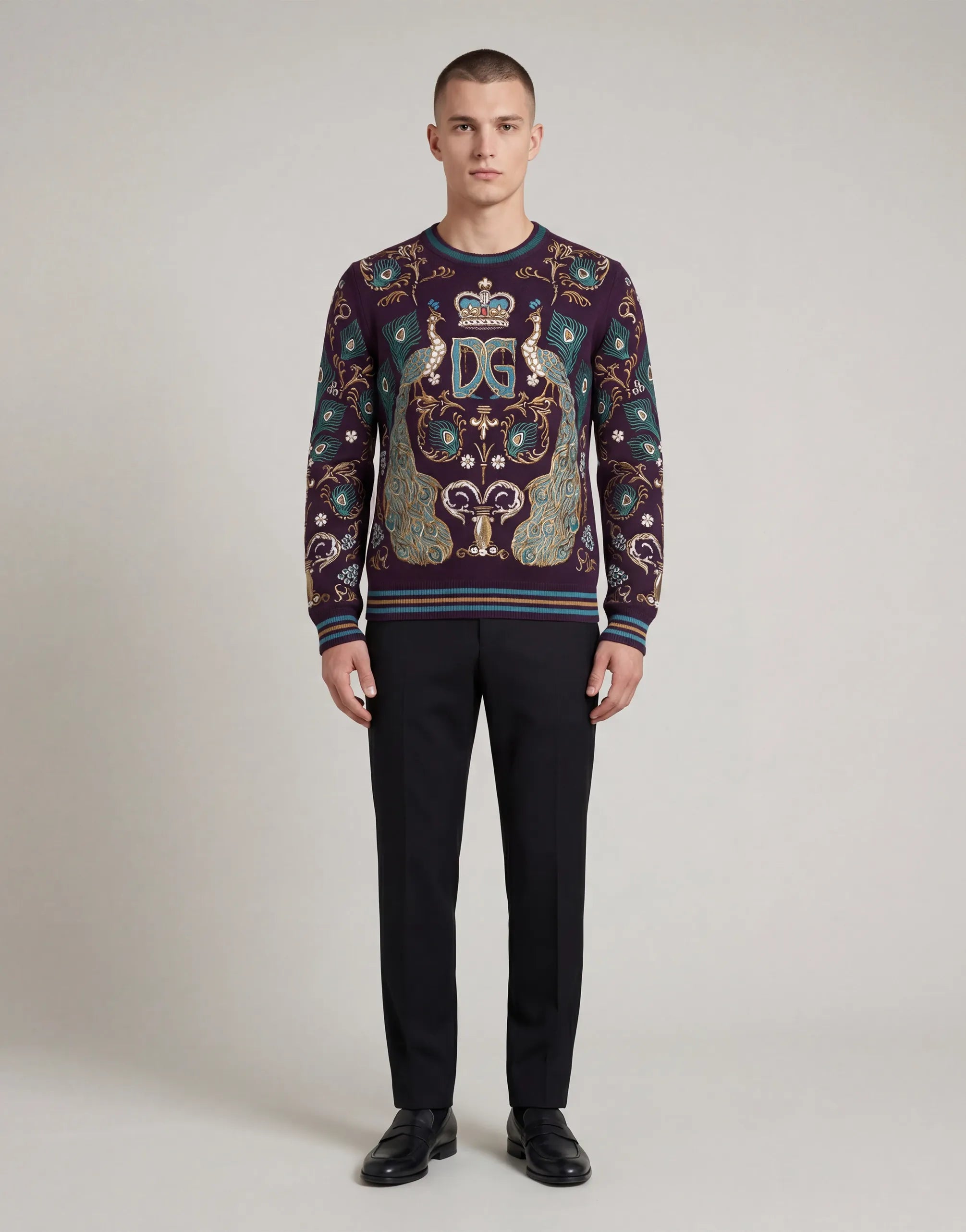 巴洛克孔雀针织毛衣 - alternate view