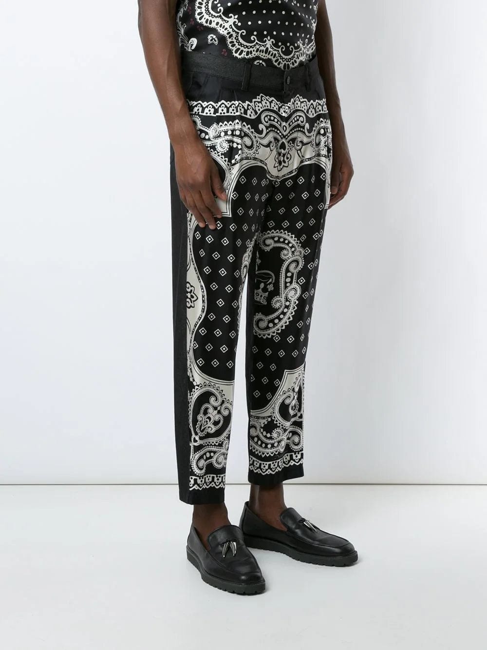 Dolce & Gabbana Baroque-Print Cropped Pants