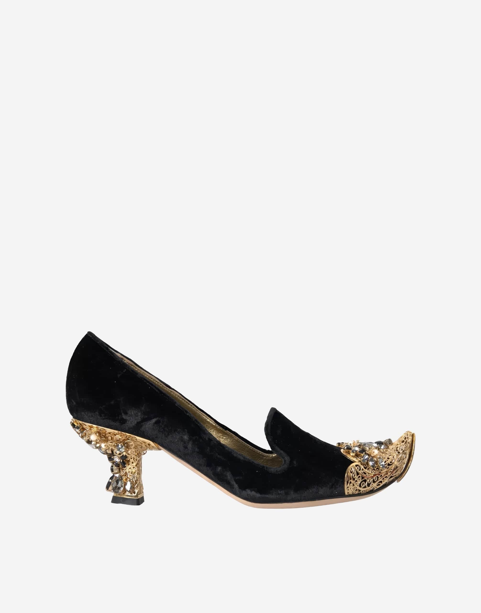 Dolce & Gabbana Baroque Velvet Pumps