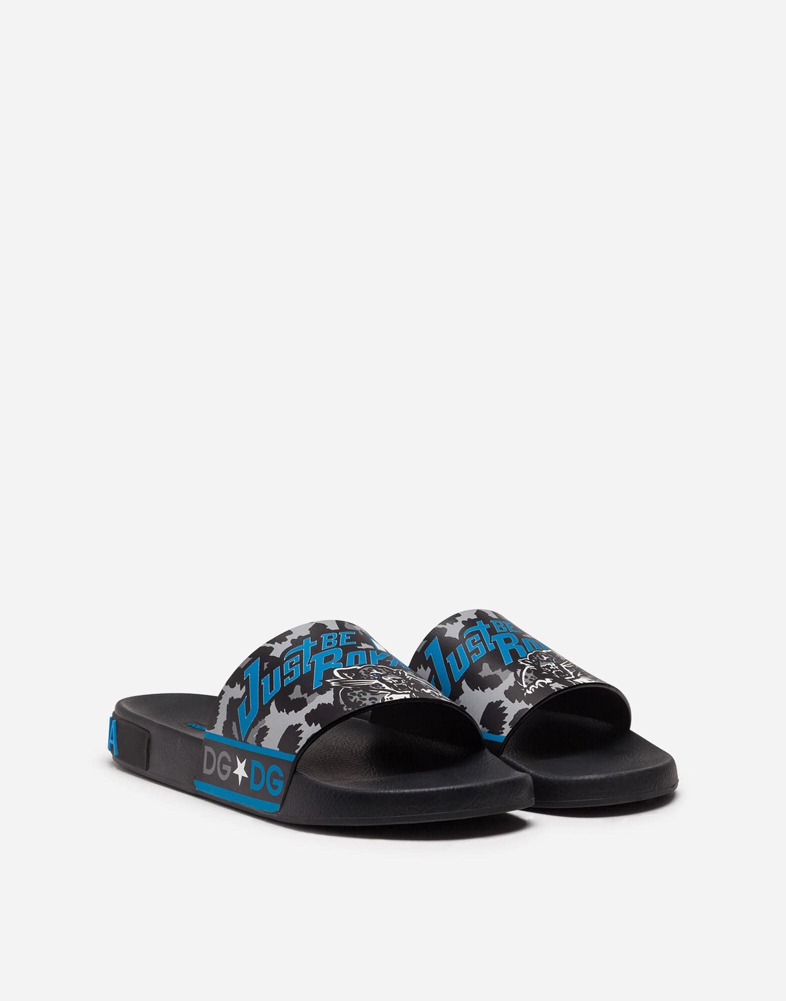 Dolce & Gabbana Beachwear Sliders With Jungle Sport Print