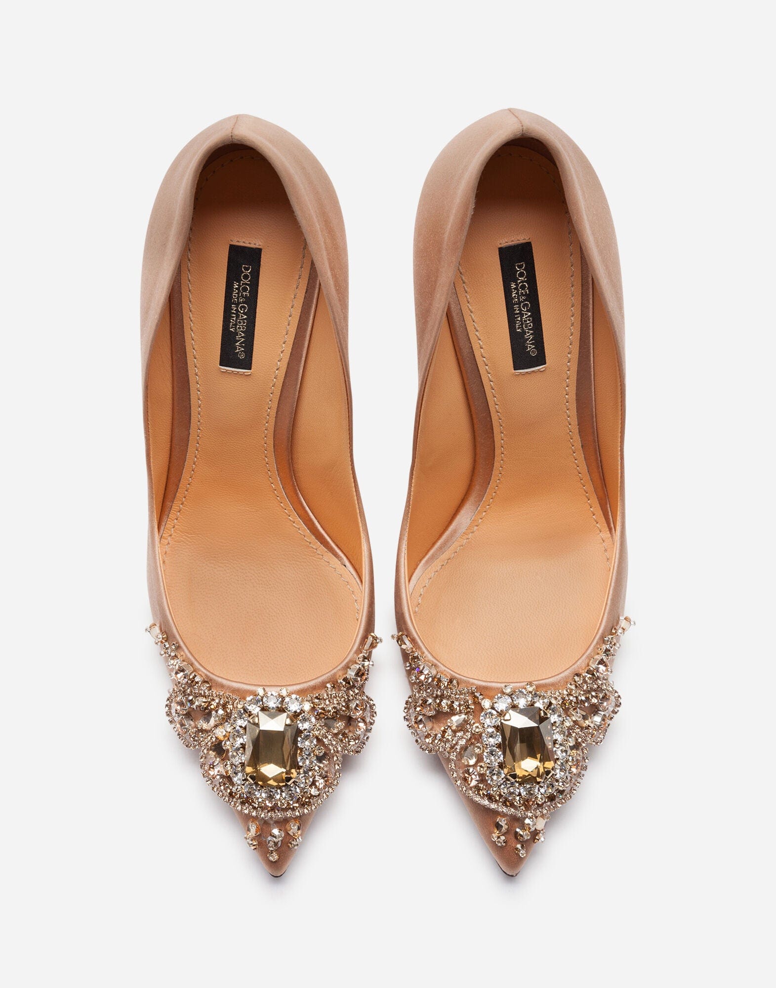 Dolce & Gabbana Bejeweled Embellishment Satin Pumps