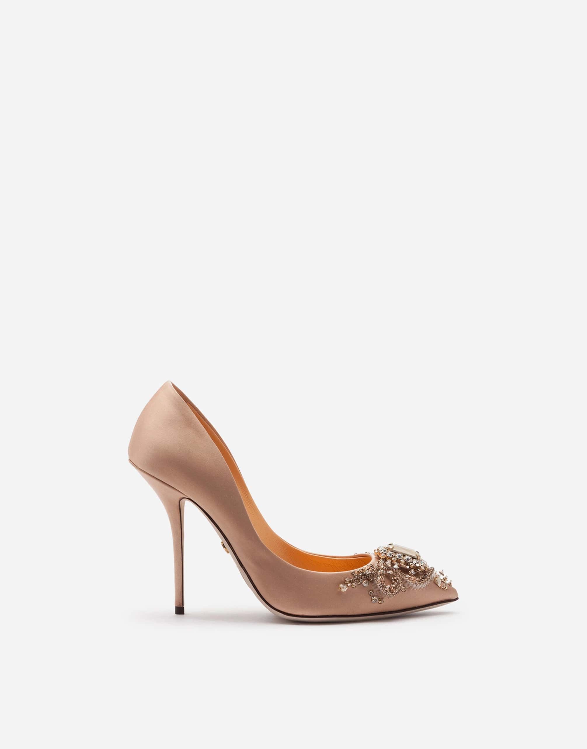 Dolce & Gabbana Bejeweled Embellishment Satin Pumps