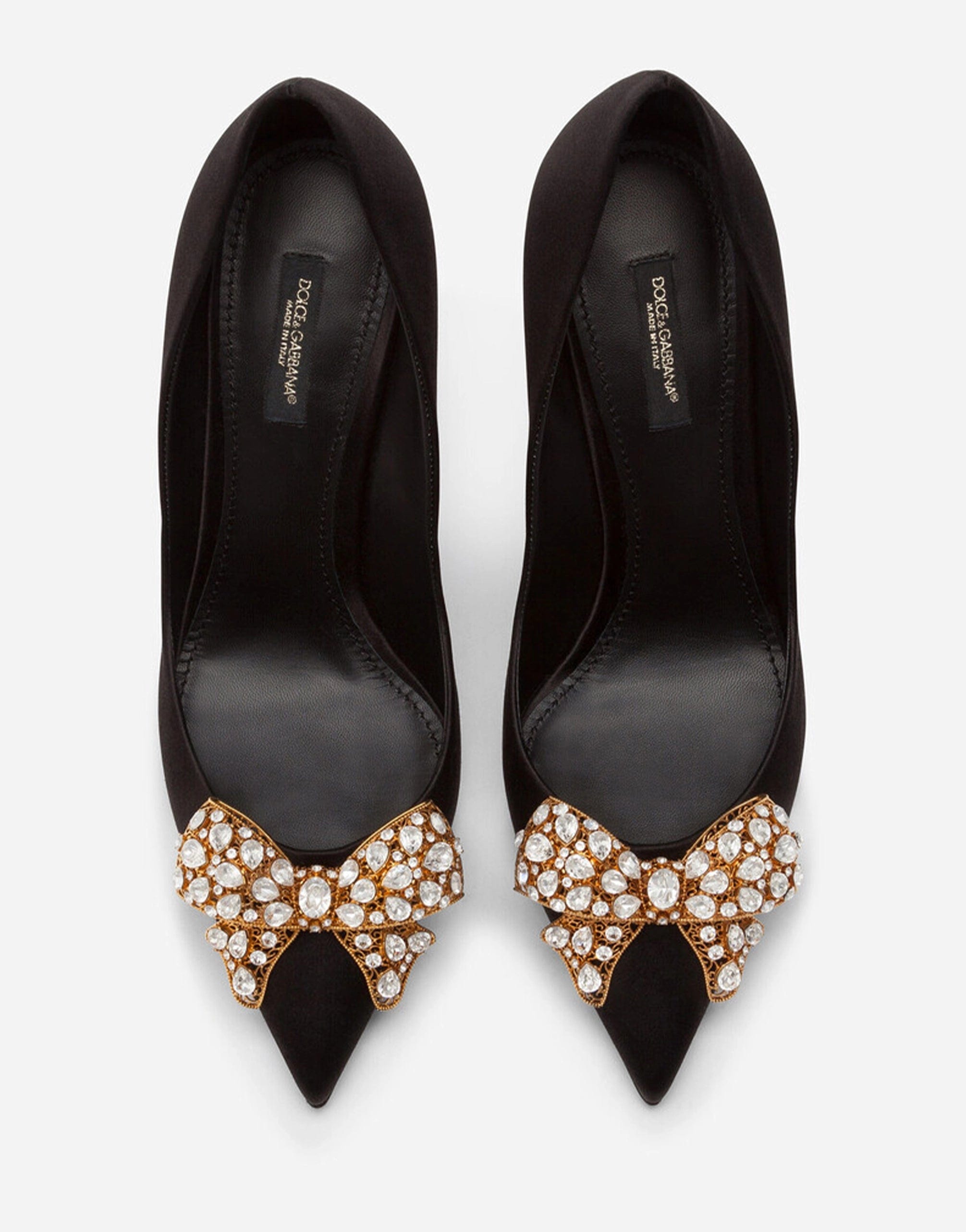 Dolce & Gabbana Bejeweled Satin Embellished Pumps