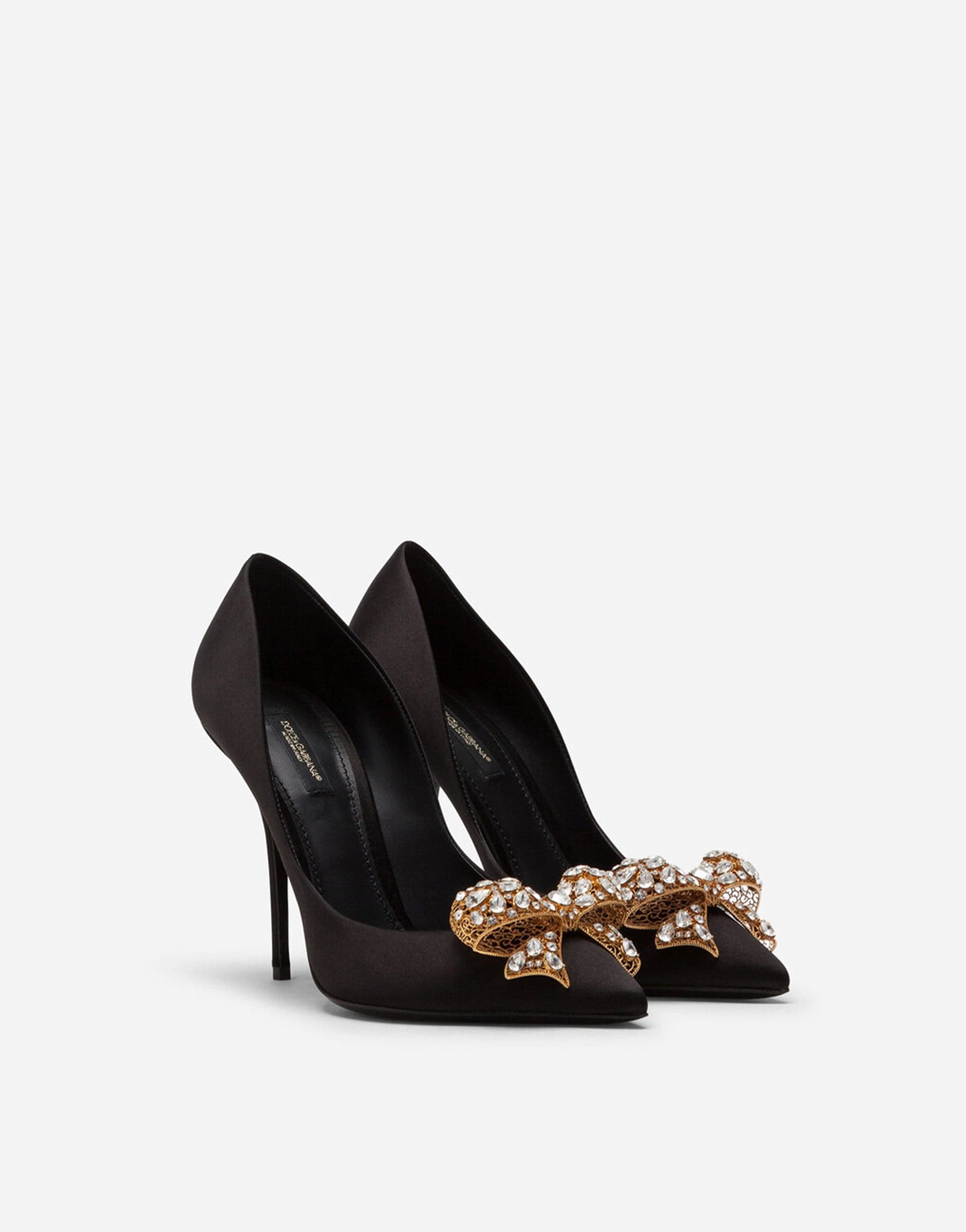 Dolce & Gabbana Bejeweled Satin Embellished Pumps