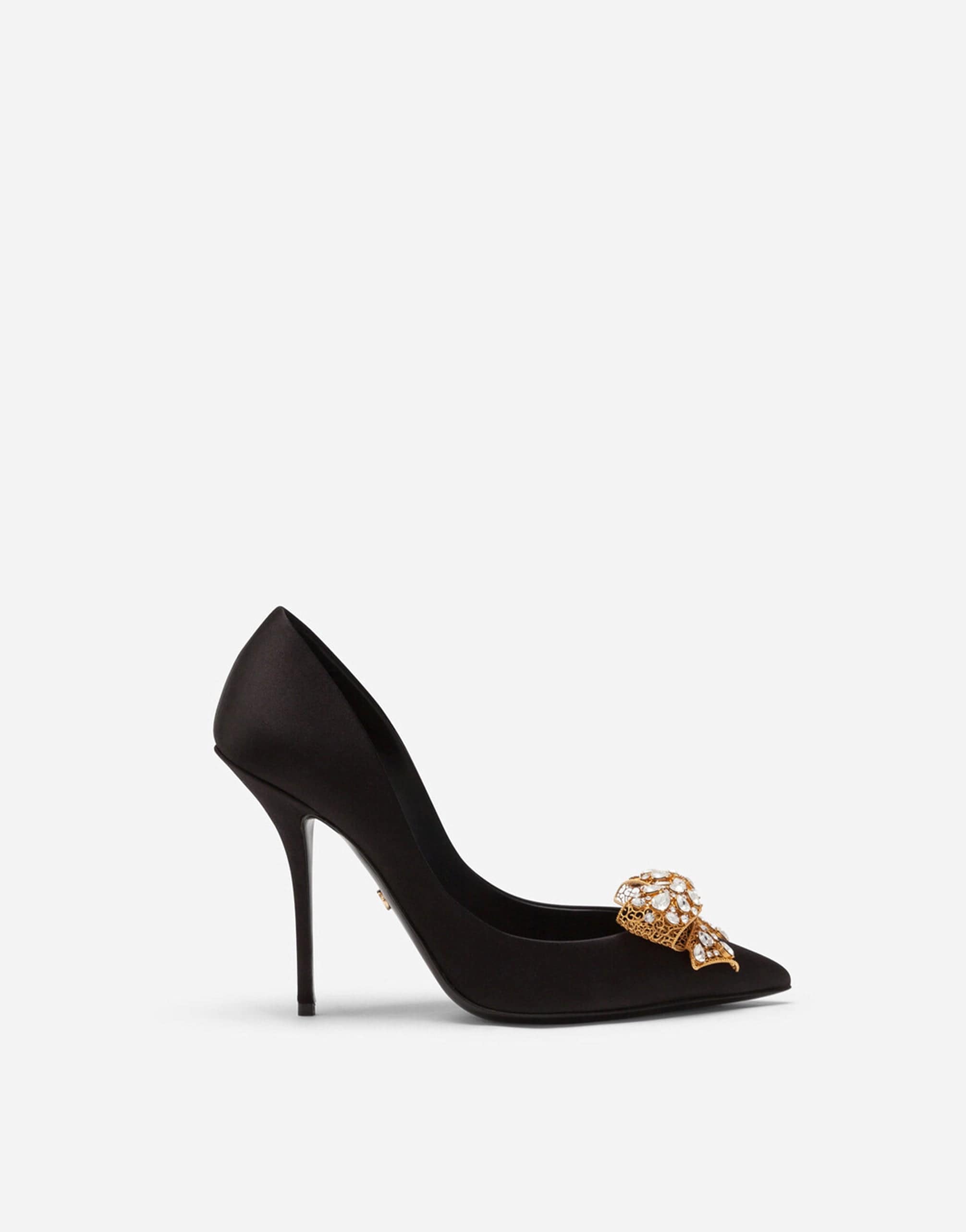 Dolce & Gabbana Bejeweled Satin Embellished Pumps