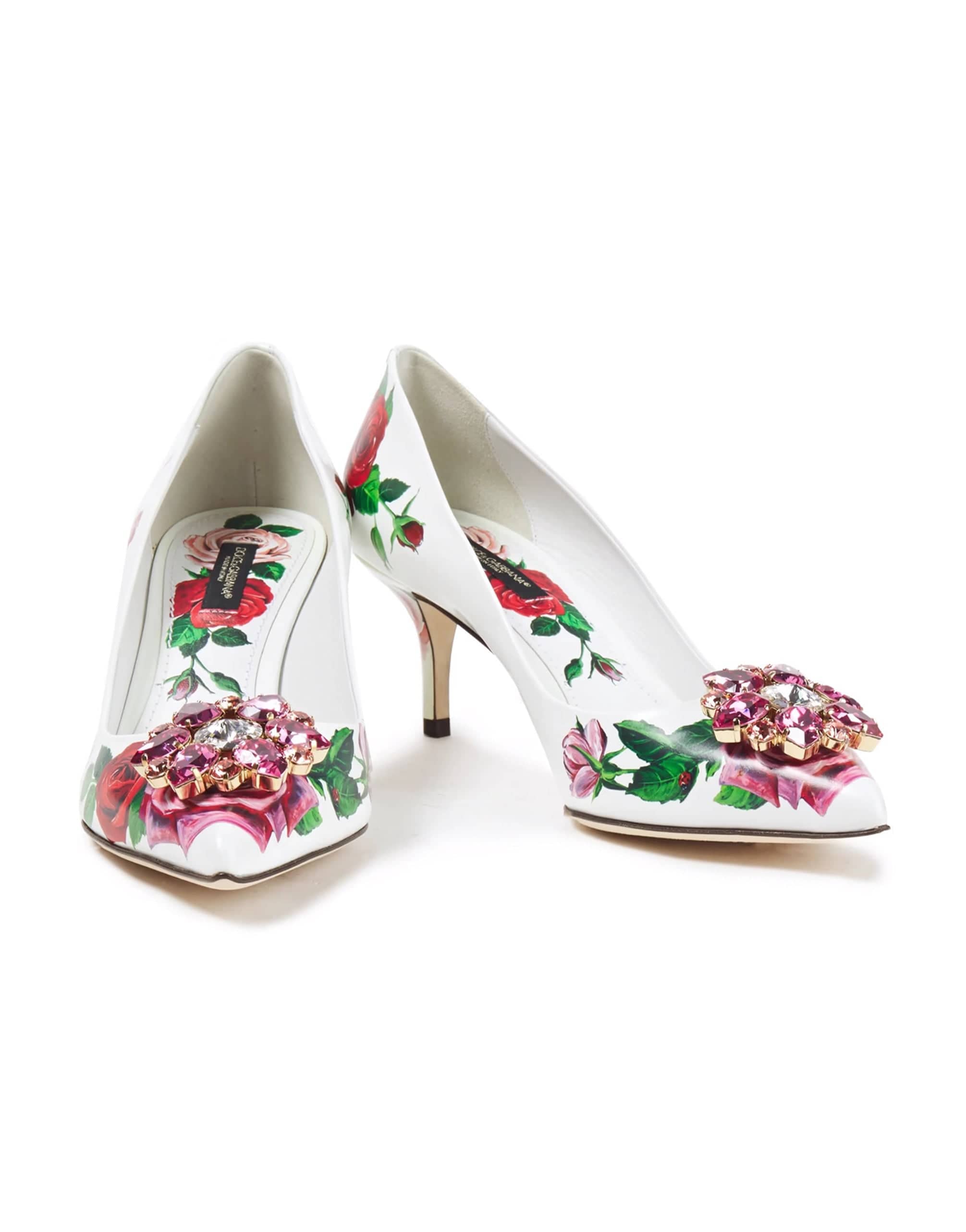 Dolce & Gabbana Bellucci Crystal-Embellished Floral Pumps