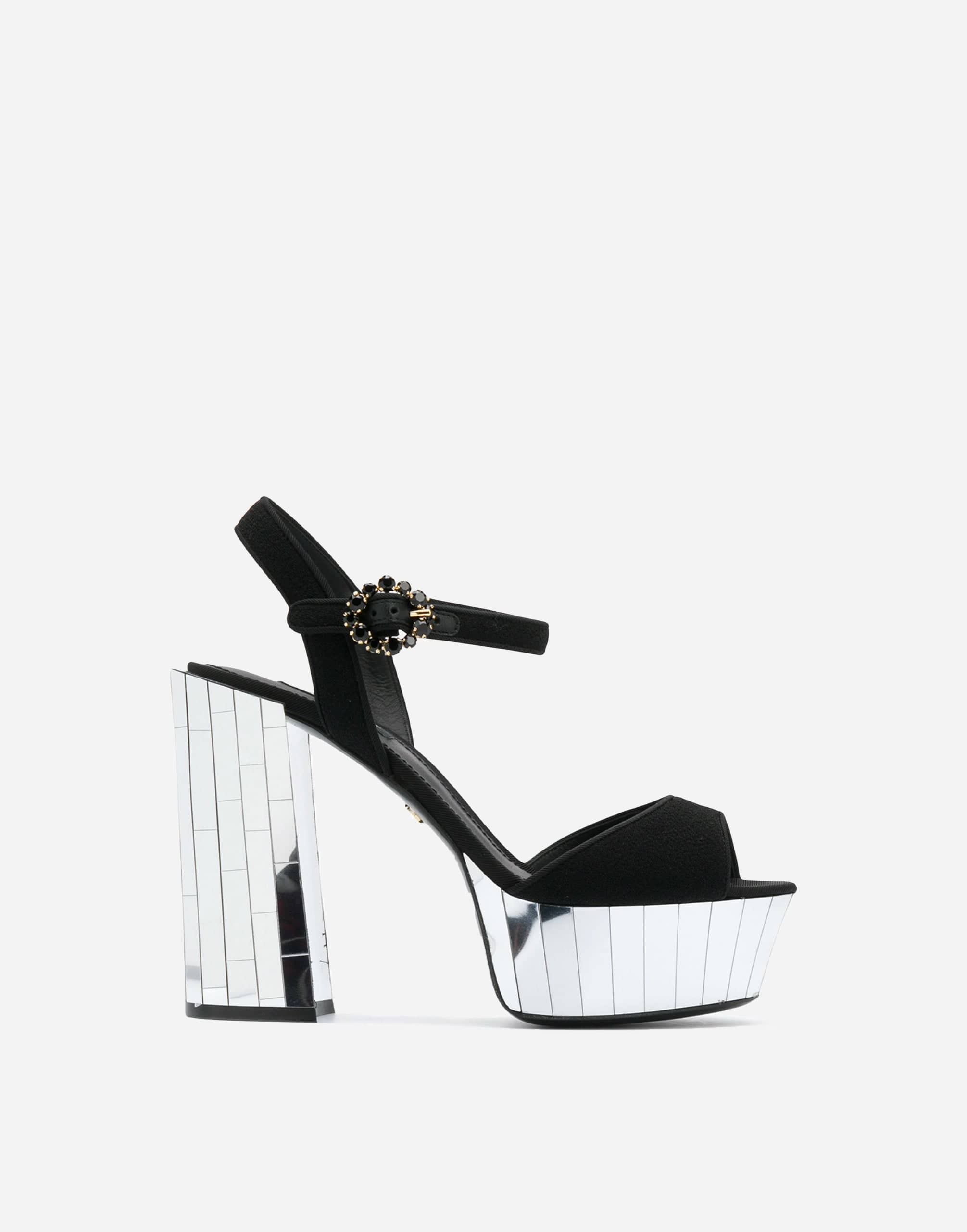 Dolce & Gabbana Belluci 120 Mirror Platform Suede Sandals