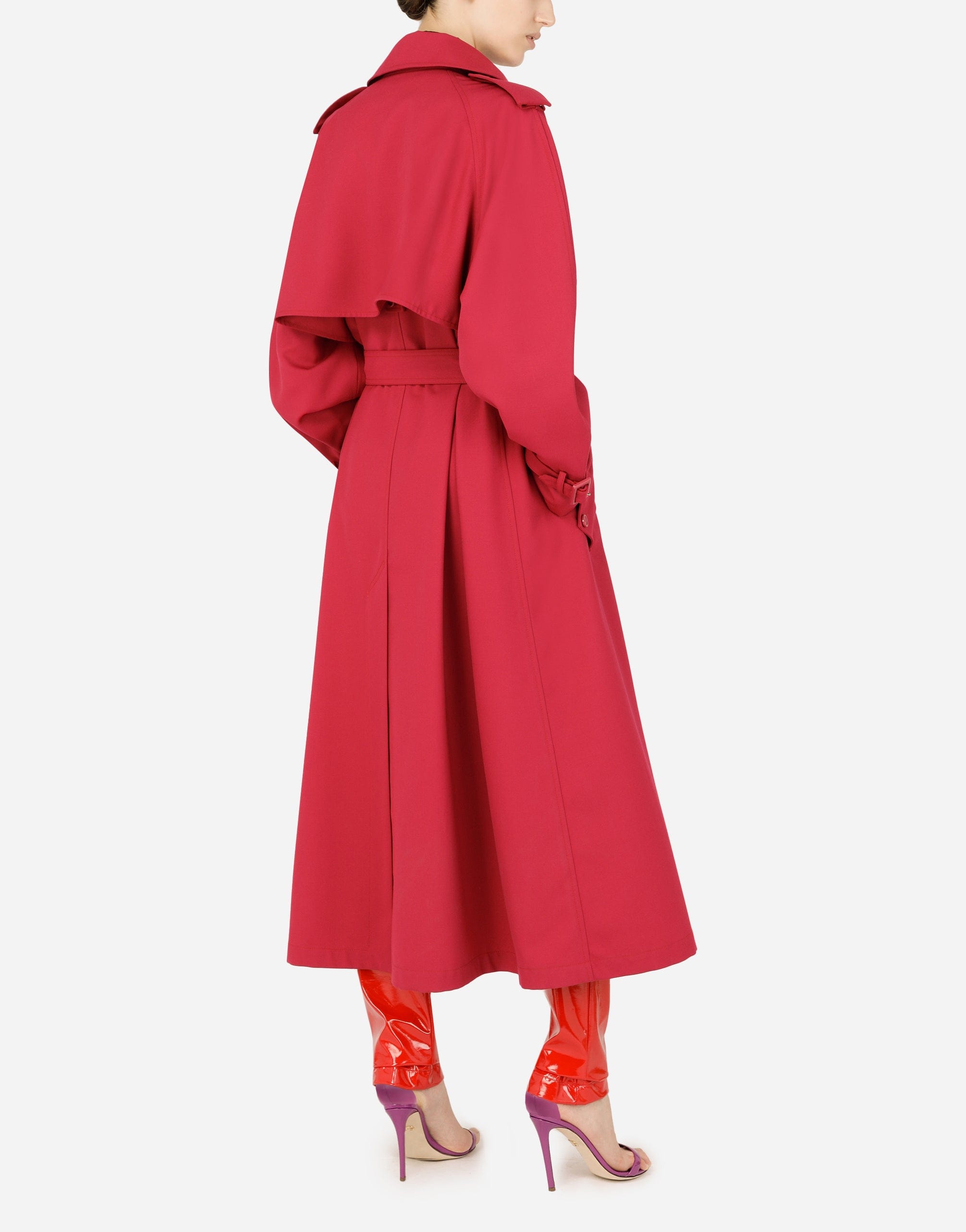 Dolce & Gabbana Belted Trench Coat In Grenade