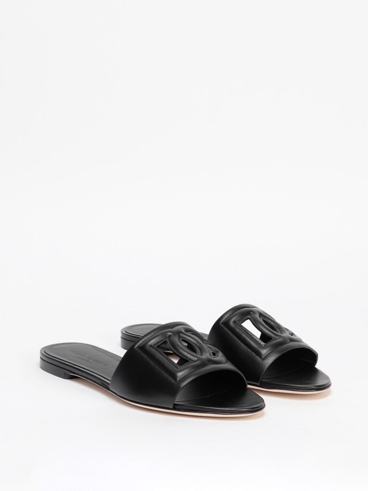 Dolce & Gabbana Bianca Leather Slides | Sendegaro JP