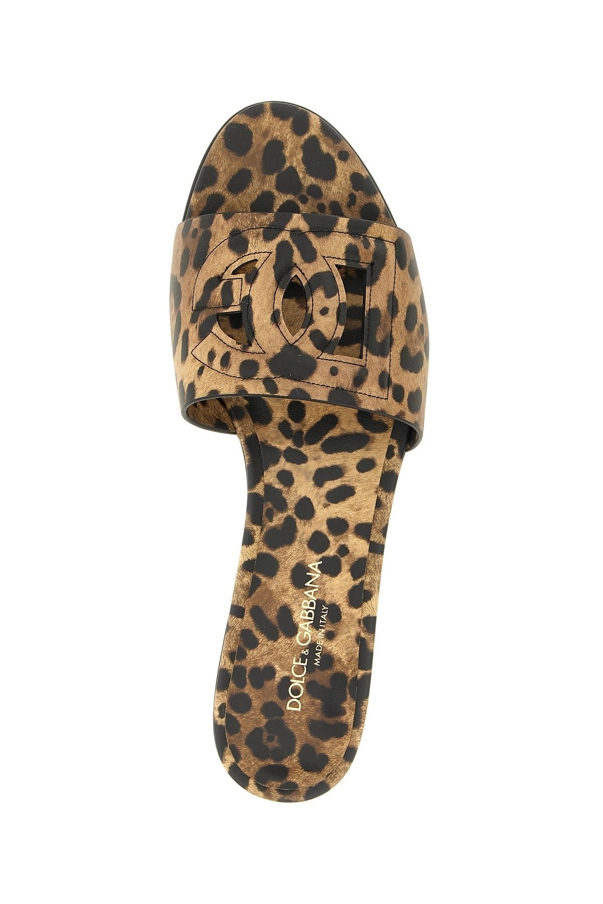 Dolce & Gabbana Bianca Leopard Print Slides